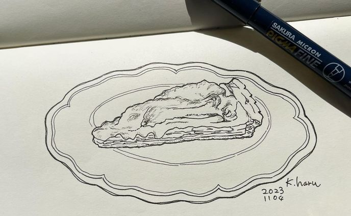 #キッシュ　食べたい
ふるさと納税でチーズ選ぶくらいにはチーズ好き

#quiche 

#フードイラスト #foodinstagram #foodillustration 
#illustration #スケッチ #sketch #drawing #文房具 #stationery #drawing #絵日記 #大阪グルメ #fooddiary  #fooddrawing #pensketch #sketchjournal #ペンスケッチ #スケッチジャーナル #線画 #線画イラスト #挿絵 #カットイラスト #ペン画 
#ドローイング