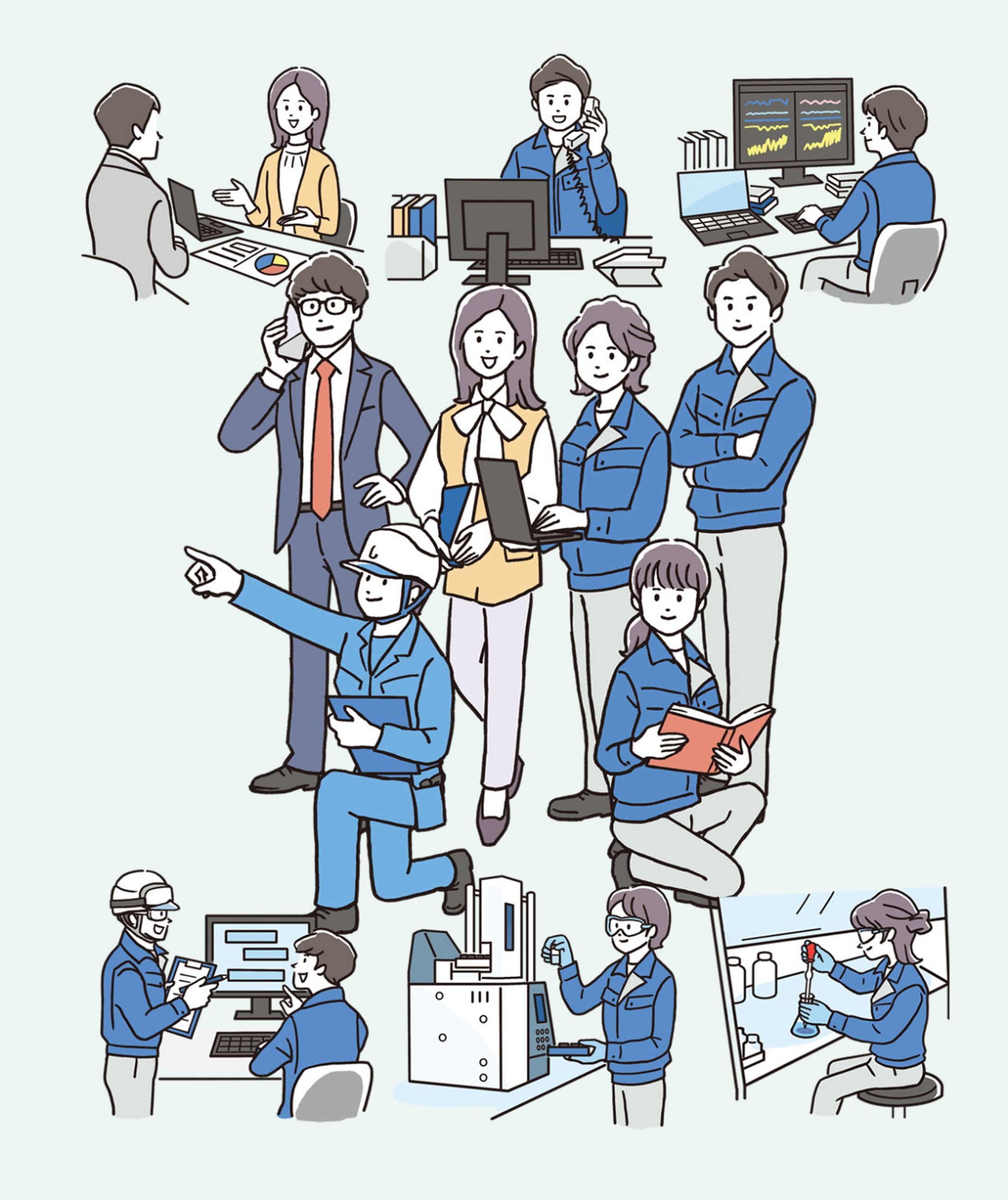 ビジネス人物イラスト｜企業パンフレット・広告（非公開案件）-1