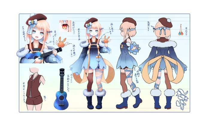 VTuber三面図