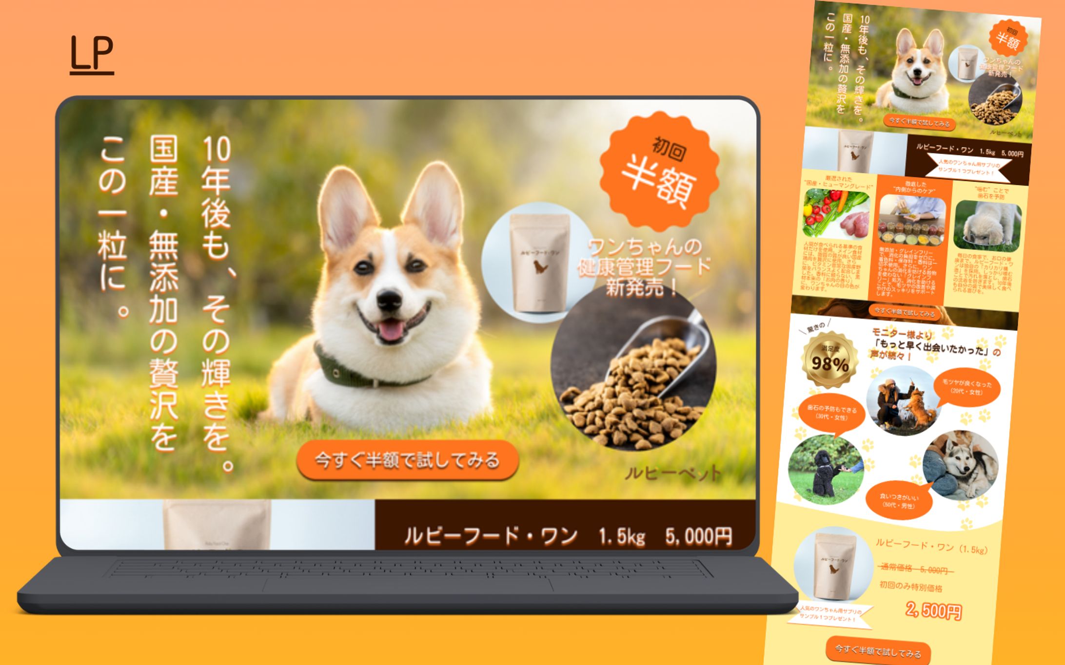 【HerTech 架空案件】新発売ドッグフードキャンペーンLP-1