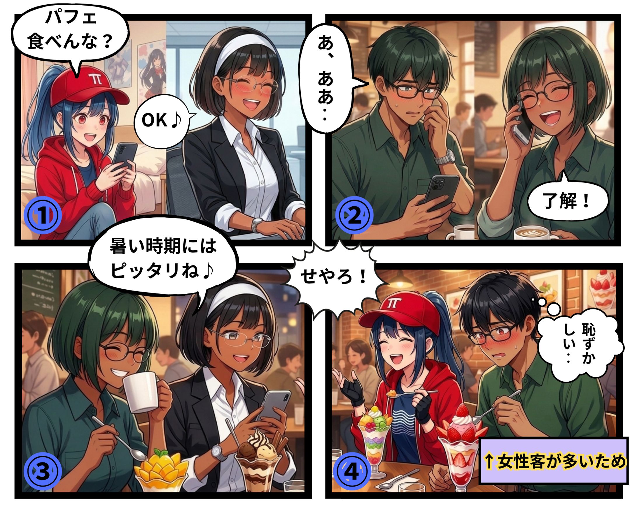 パフェの誘い、男にはつらい⁈-1