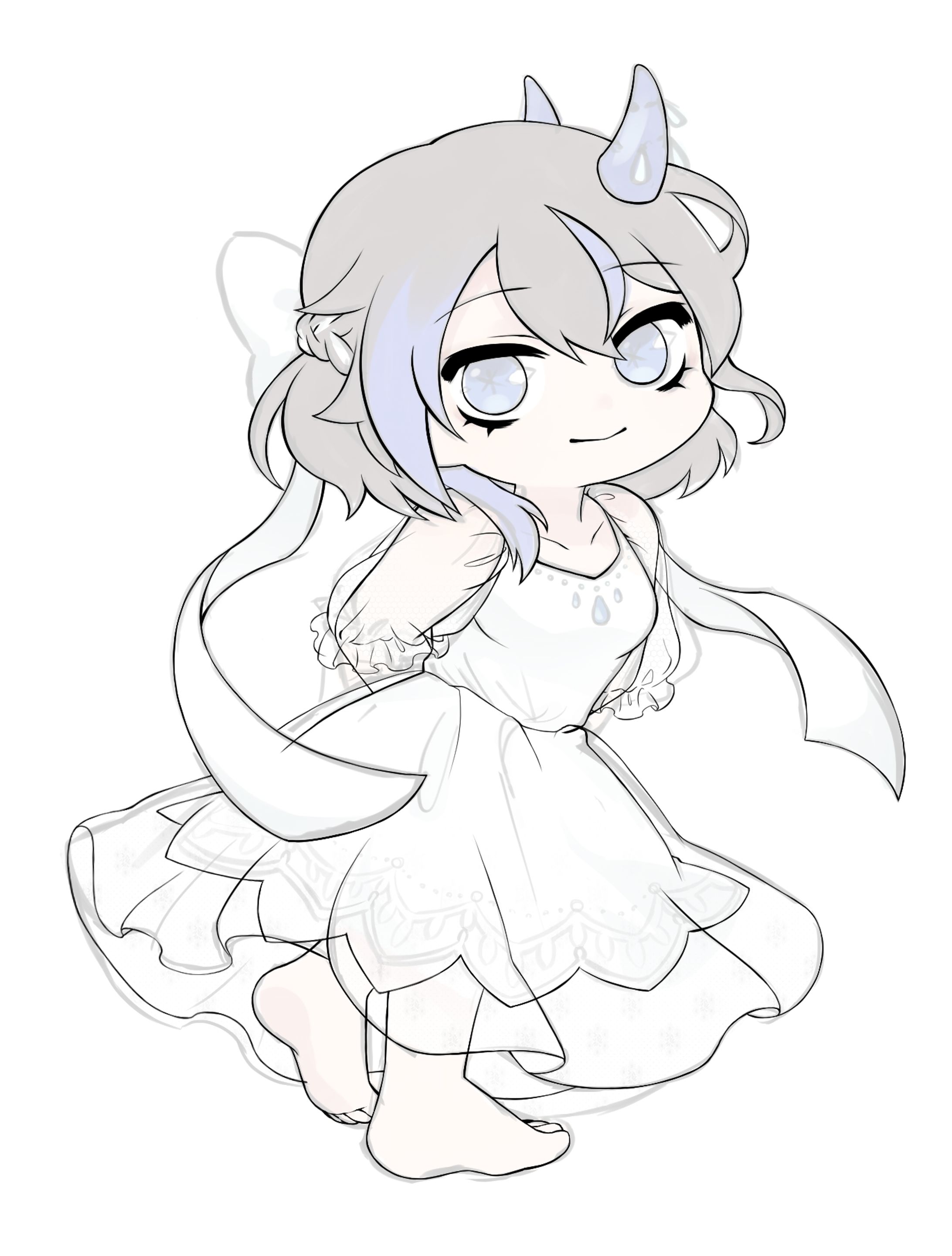 デフォルメ女子全身（下書き/線画/色付）-1