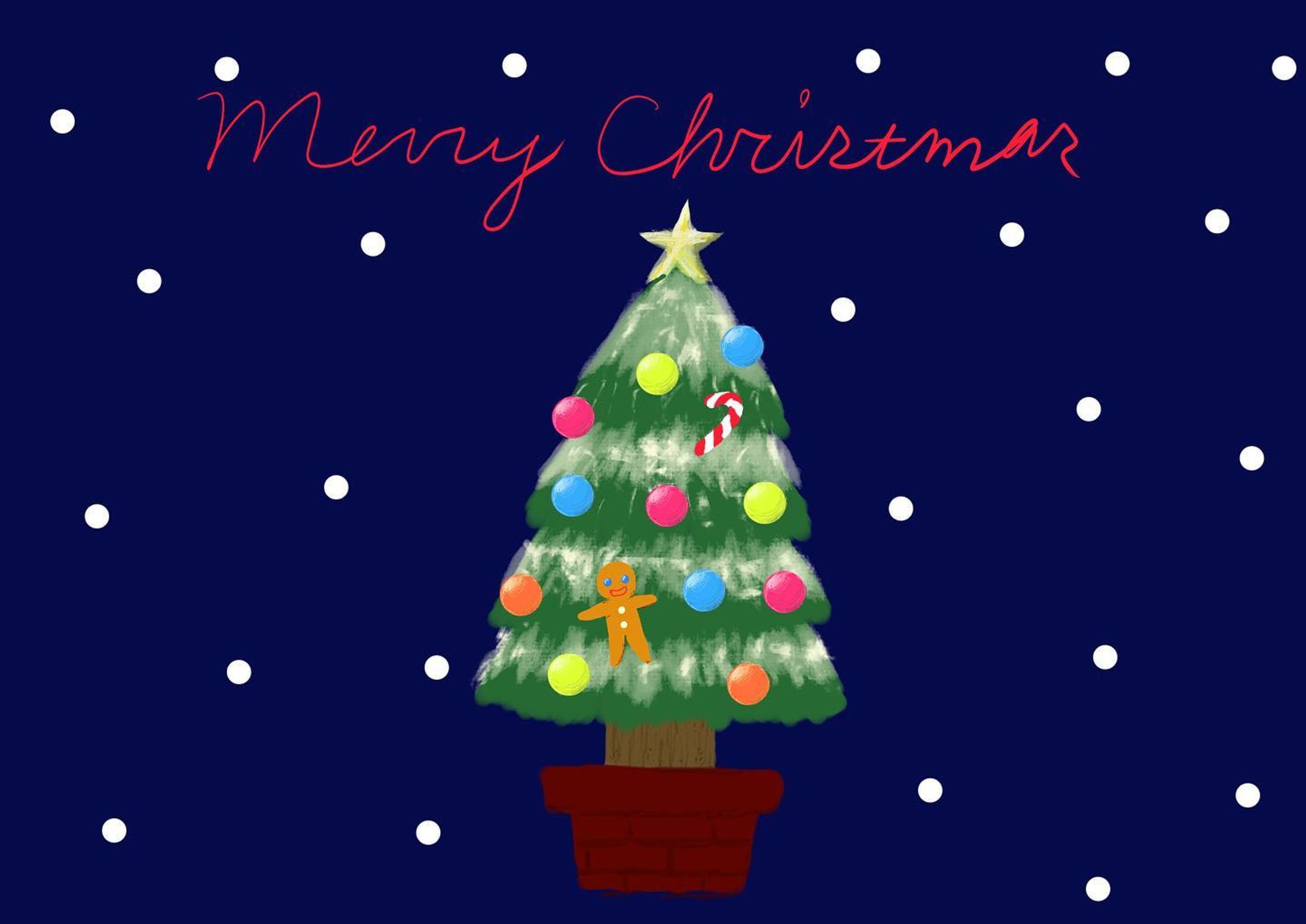 クリスマス　Adobe fresco-1