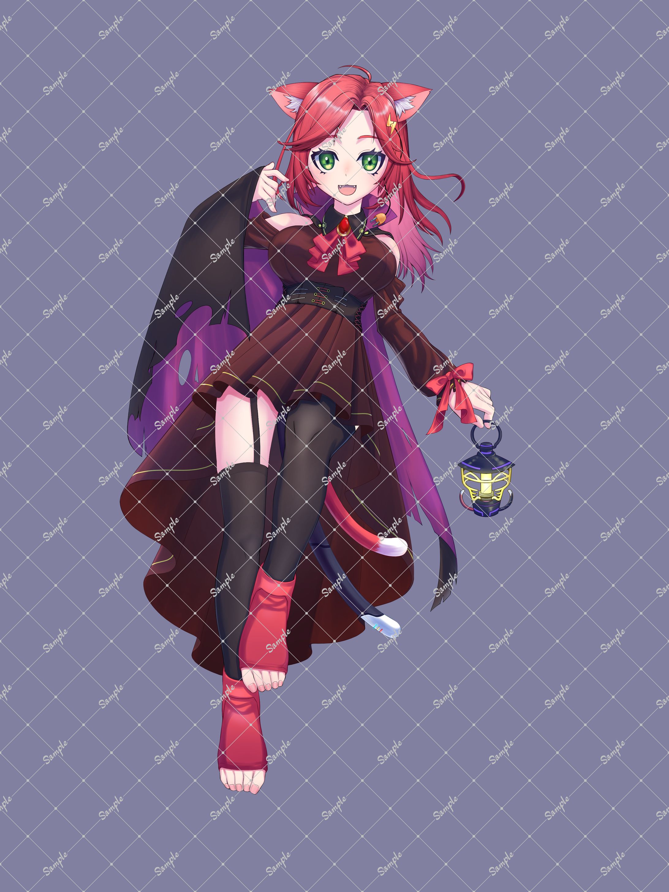 有償依頼　iriamライバー　猫又あかり　立ち絵　ハロウィン-1