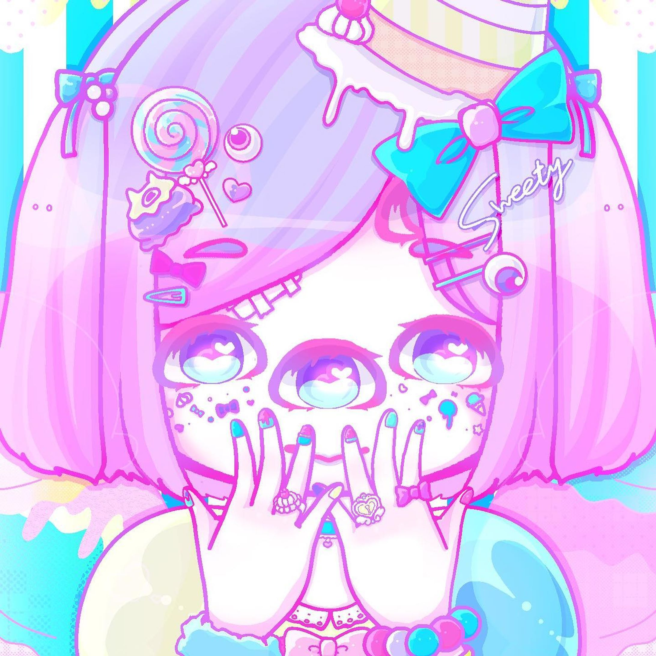 【オリジナルイラスト】多眼ちゃん -1