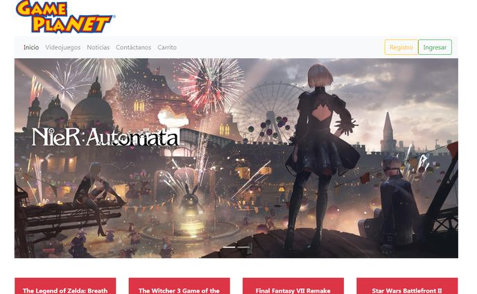 Diseño de Pagina para Game Planet