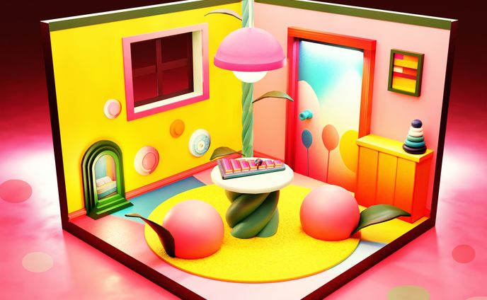 桃モチーフの子供部屋