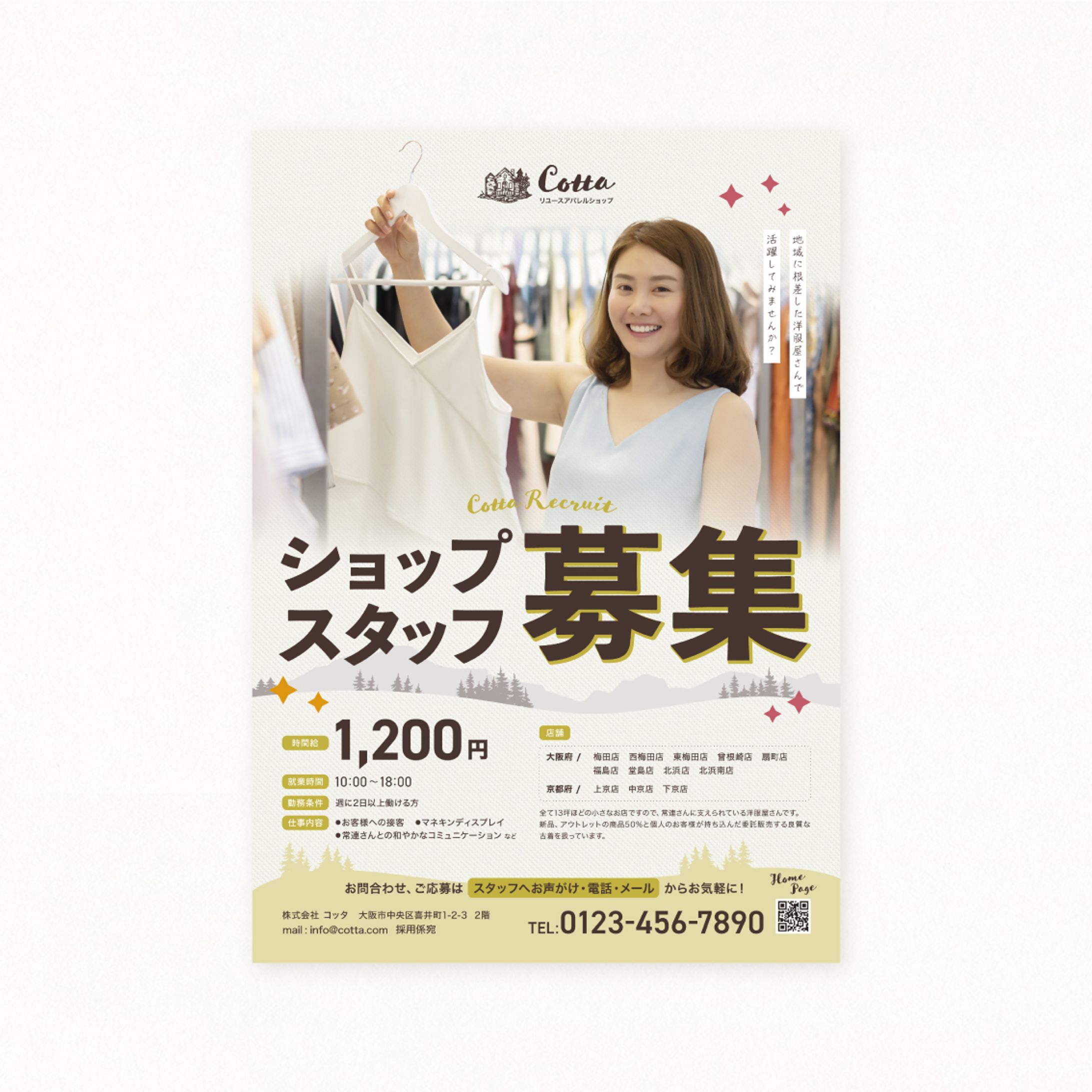 リサイクルブティックのスタッフ募集ポスター-1