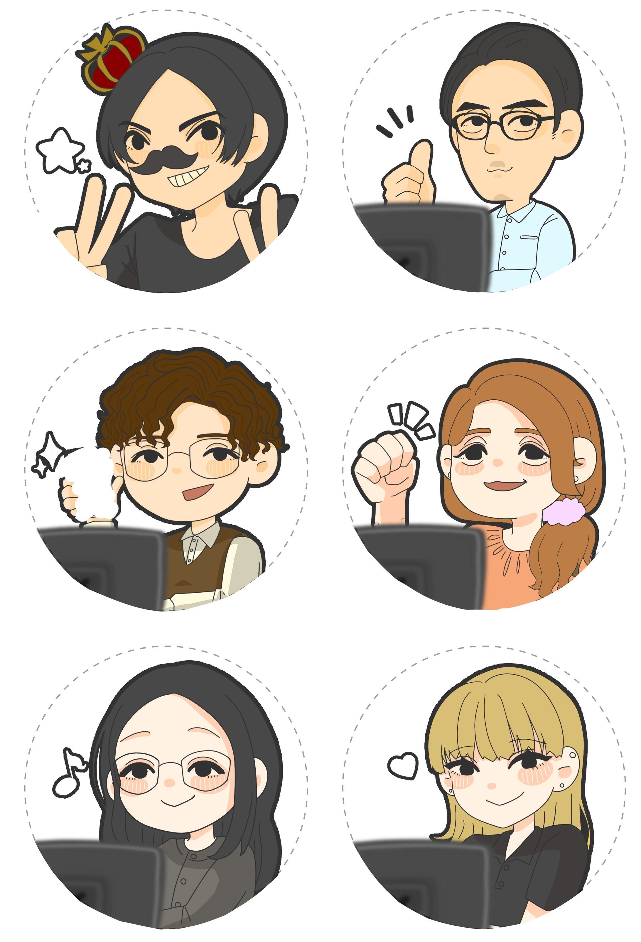 【お仕事】似顔絵（デフォルメ）-1