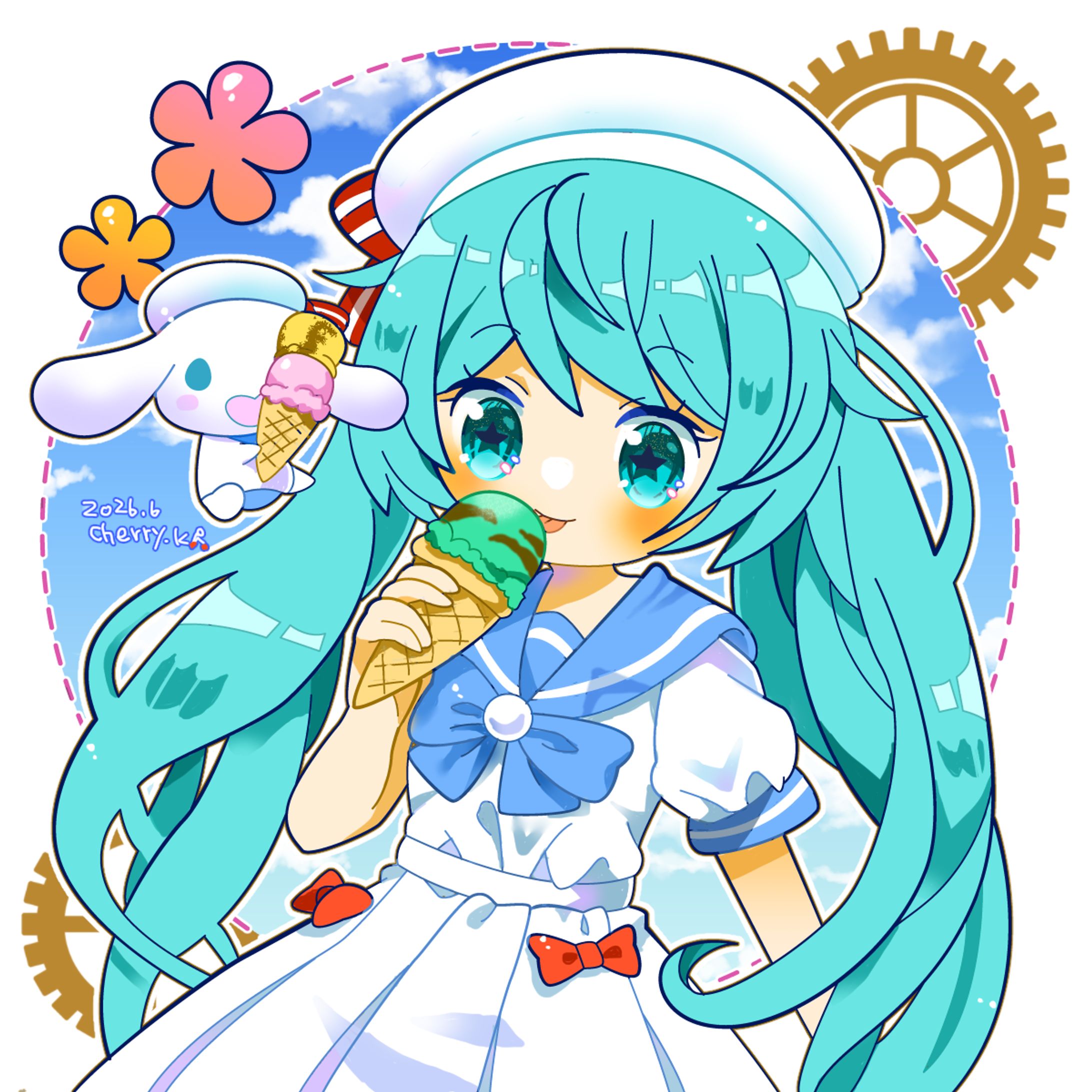ミクとシナモロール(ボカロ)-1