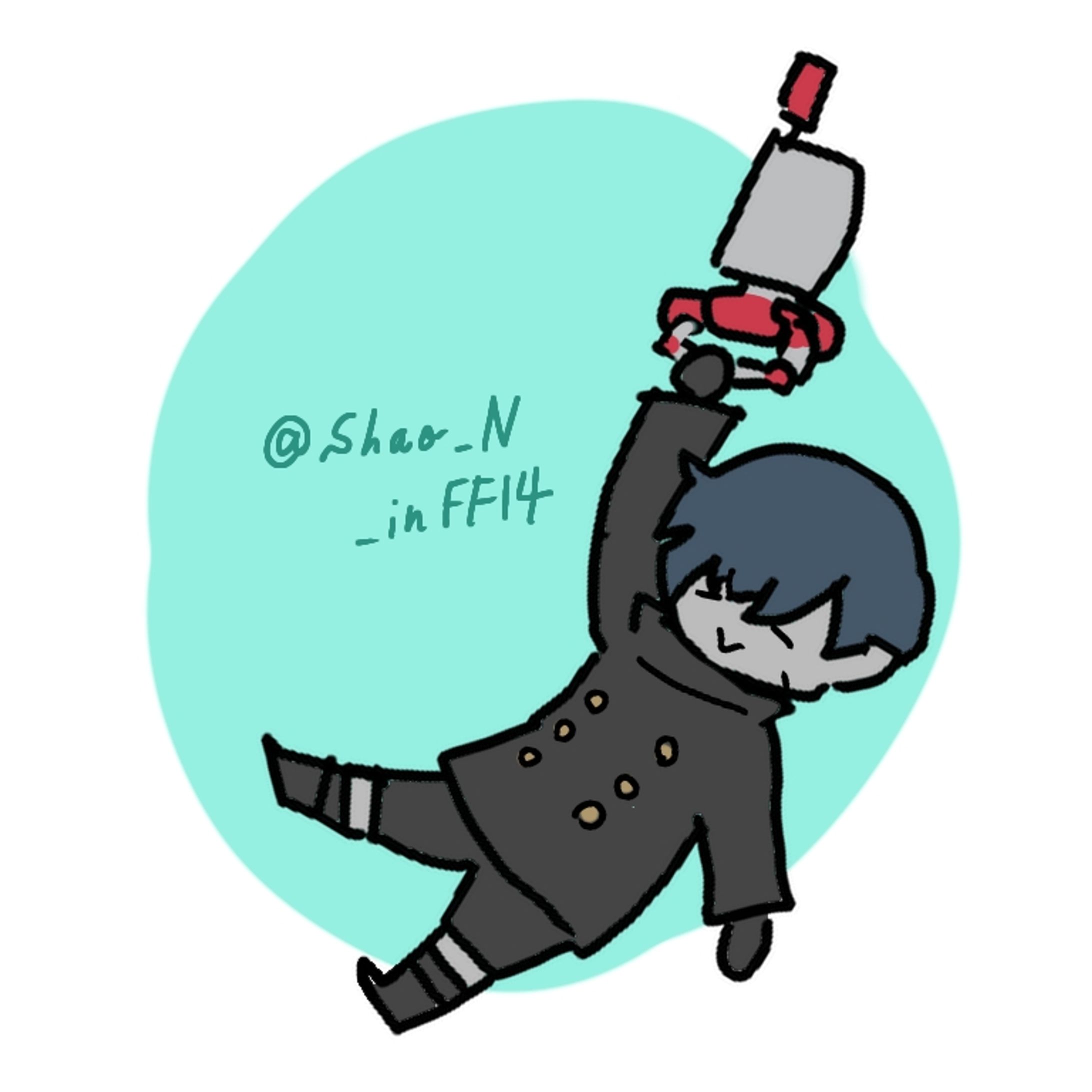 ff14自キャラデフォルメ落描き-1