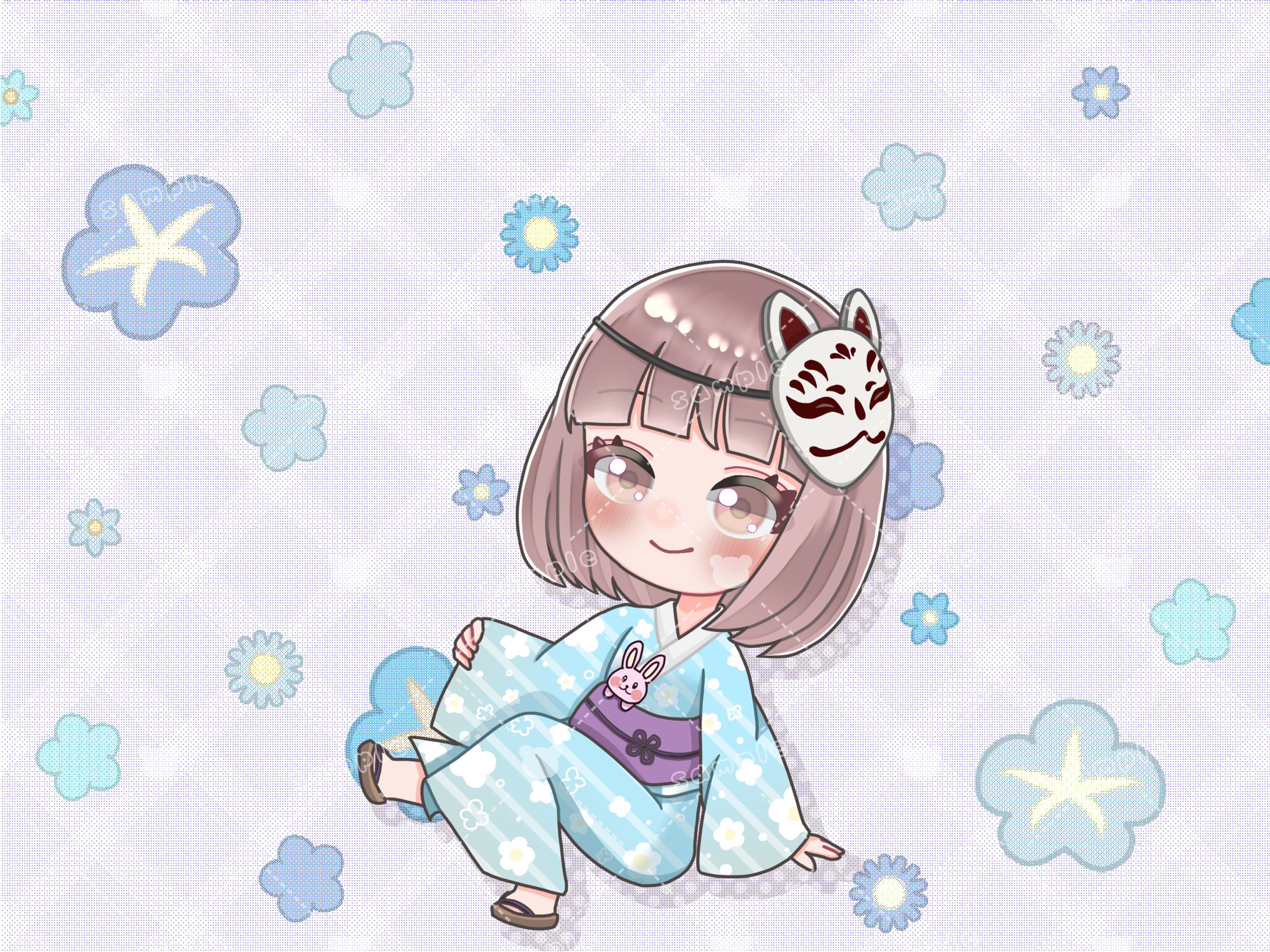 佐倉あまね様 デジタルグッズイラスト(キーワード背景)①-1