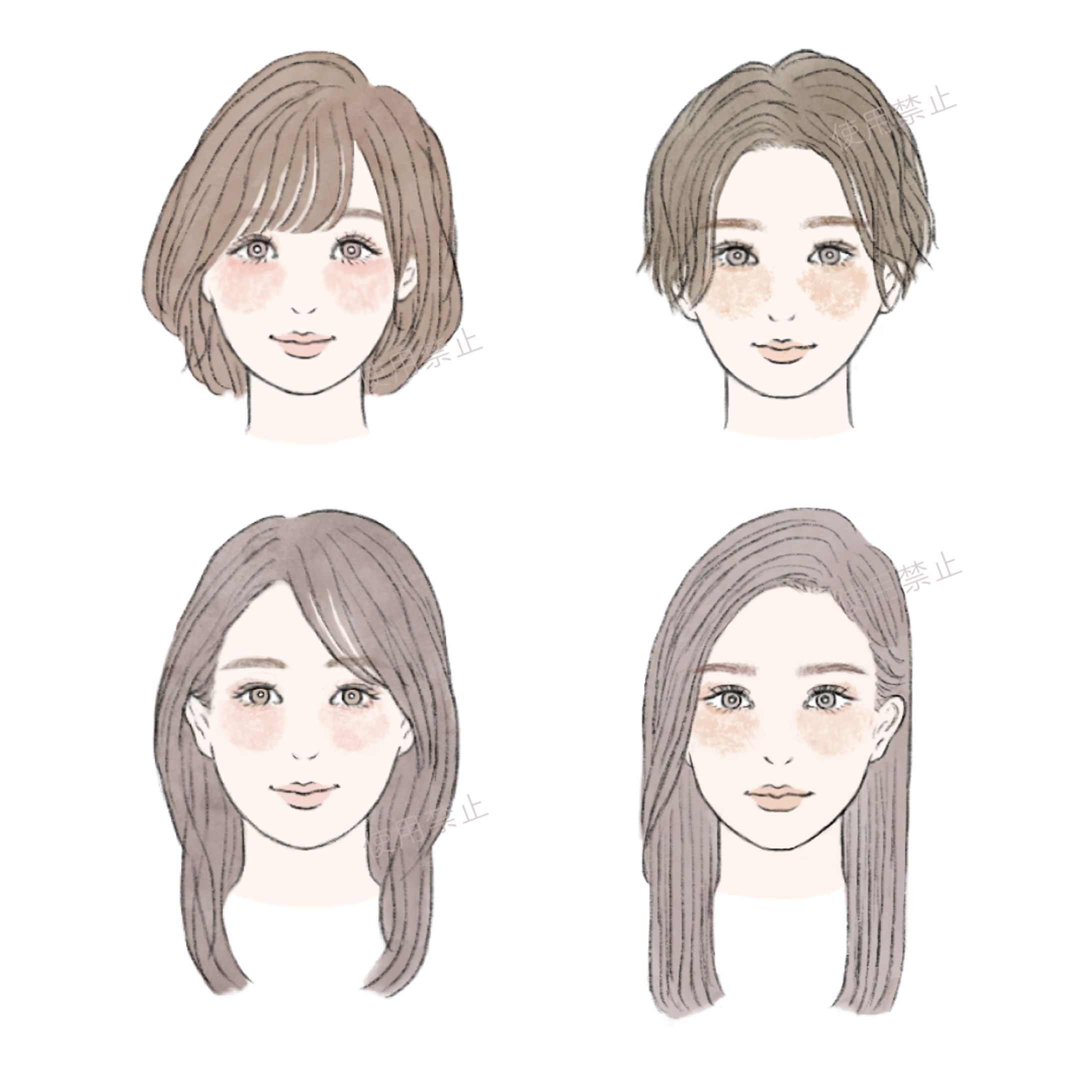 顔タイプ別イラスト１-1