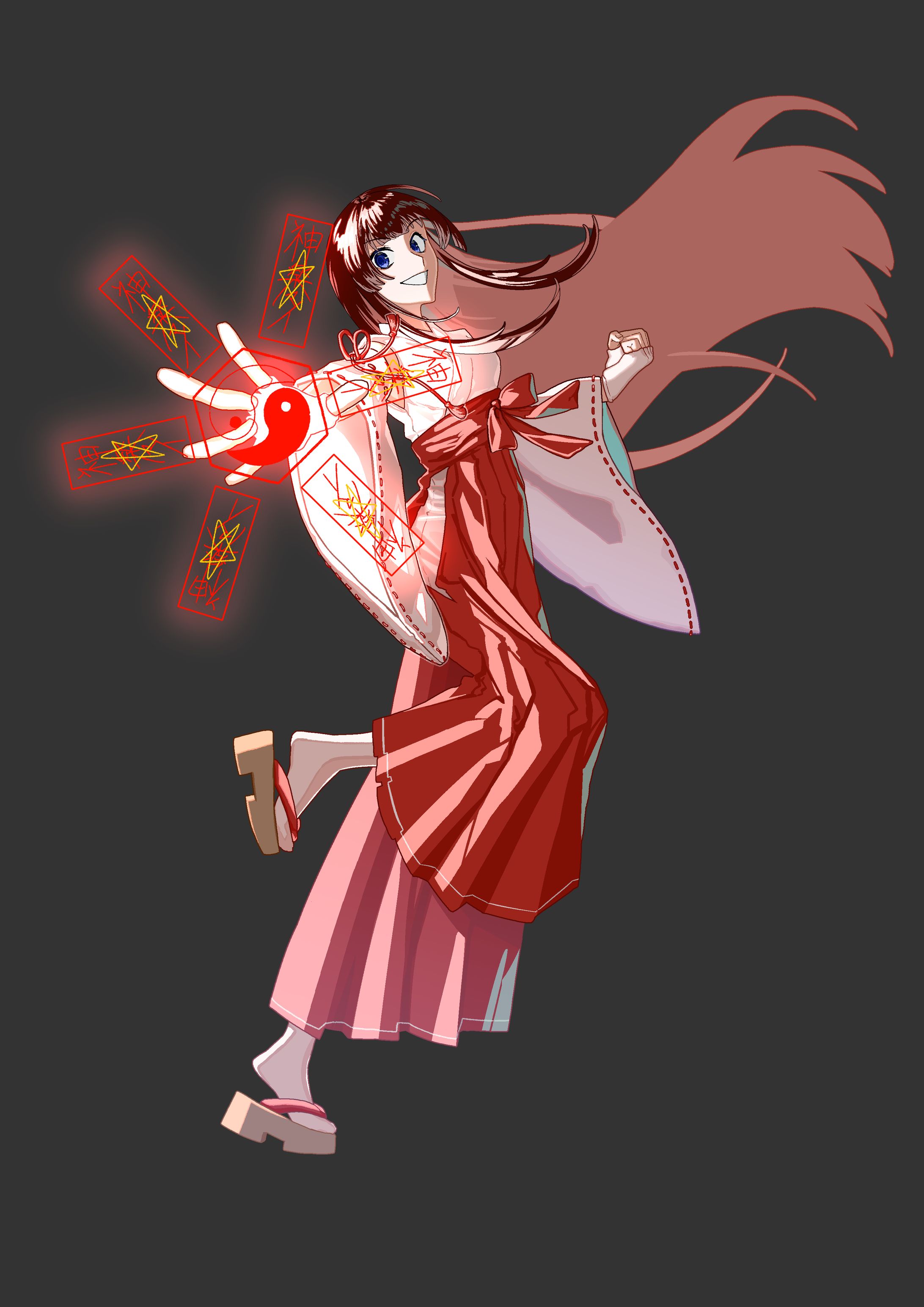 学校課題「指定書にそってキャラをデザインする」巫女-1