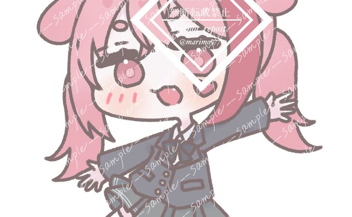 お耳が可愛い女の子(お仕事絵)