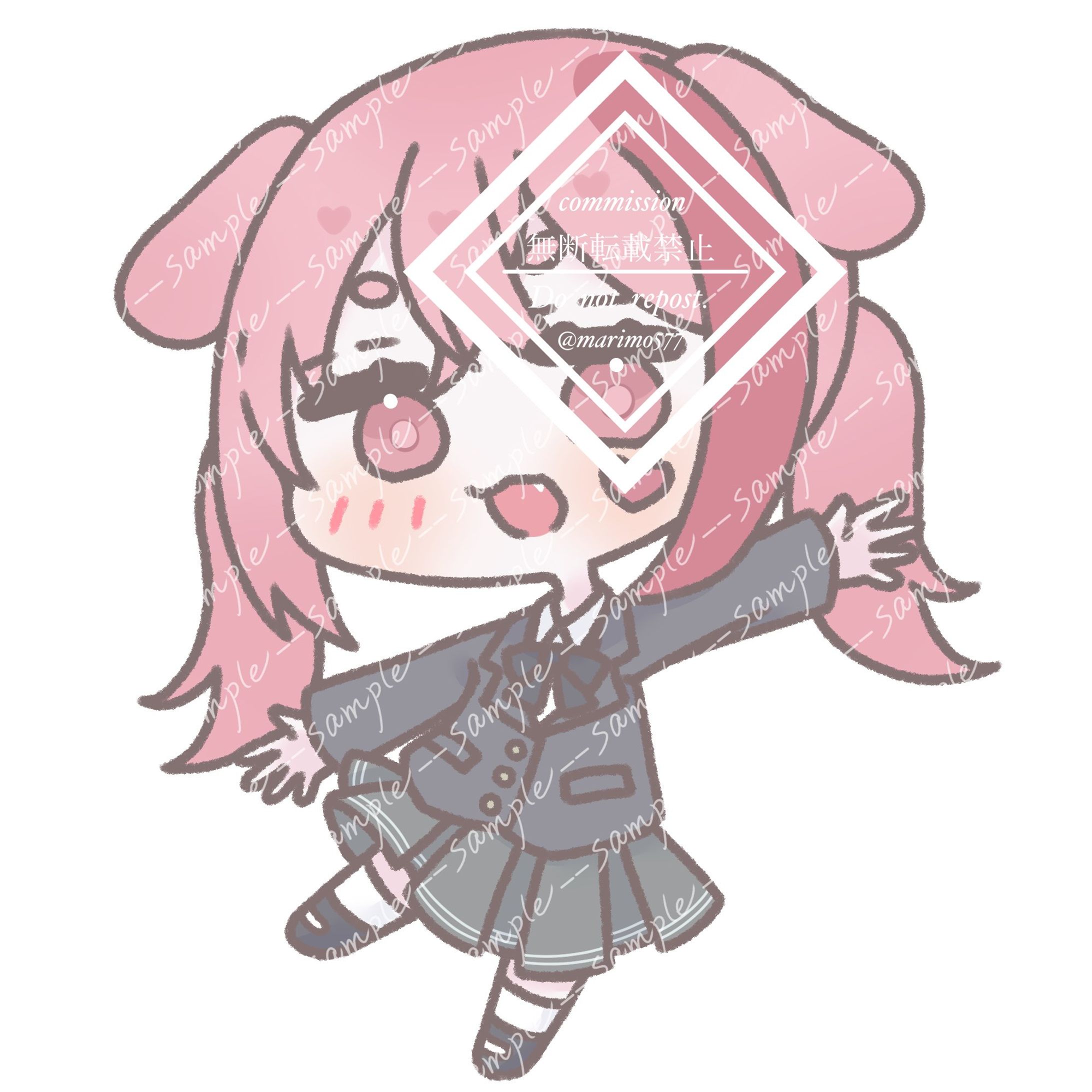 お耳が可愛い女の子(お仕事絵)-1