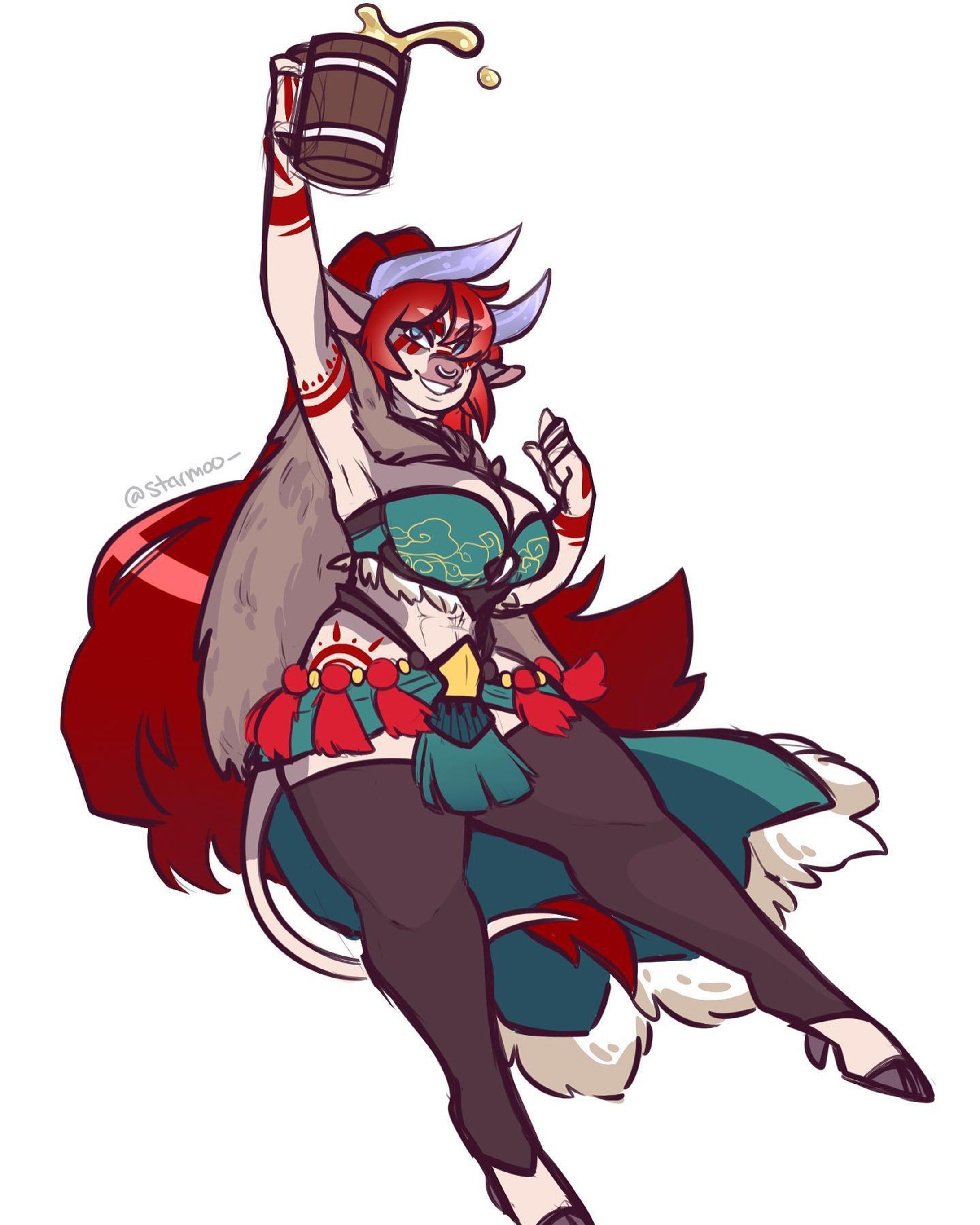 Belle the barbarian Minotaur #dnd #oc #art #digitalart #digitalillustration #orginalcharacter-1
