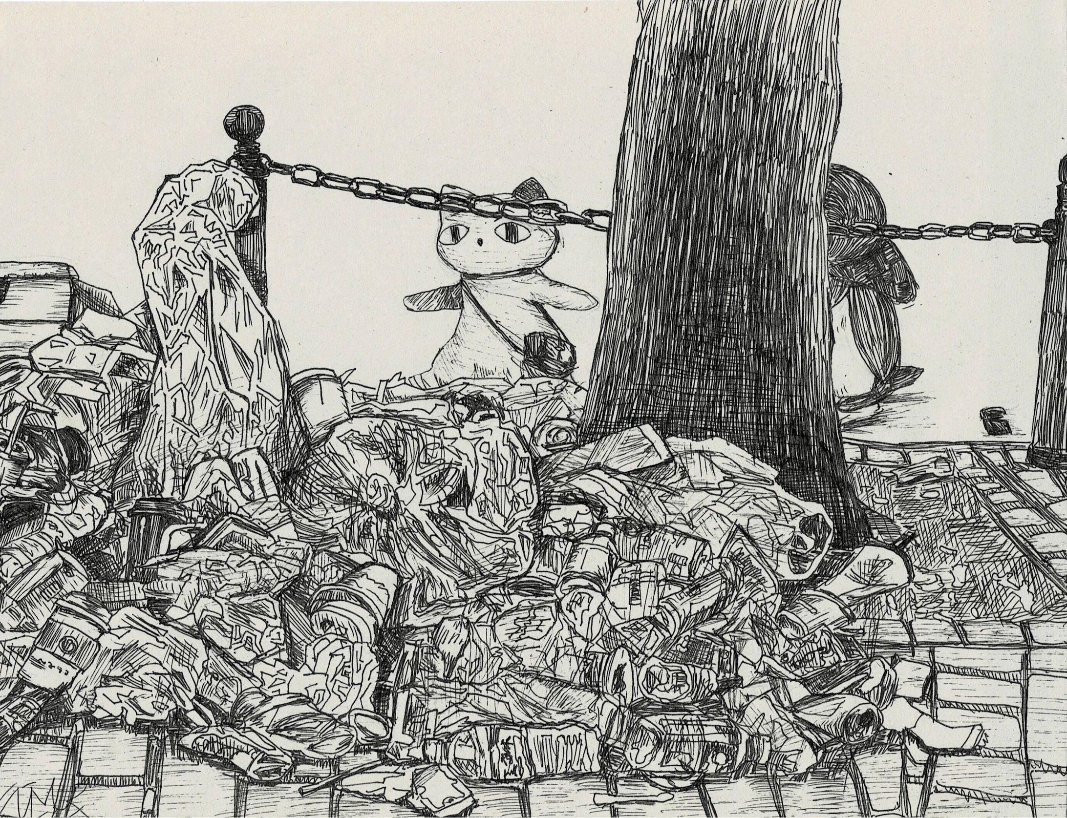 『はてのふたり』/ペン画-1