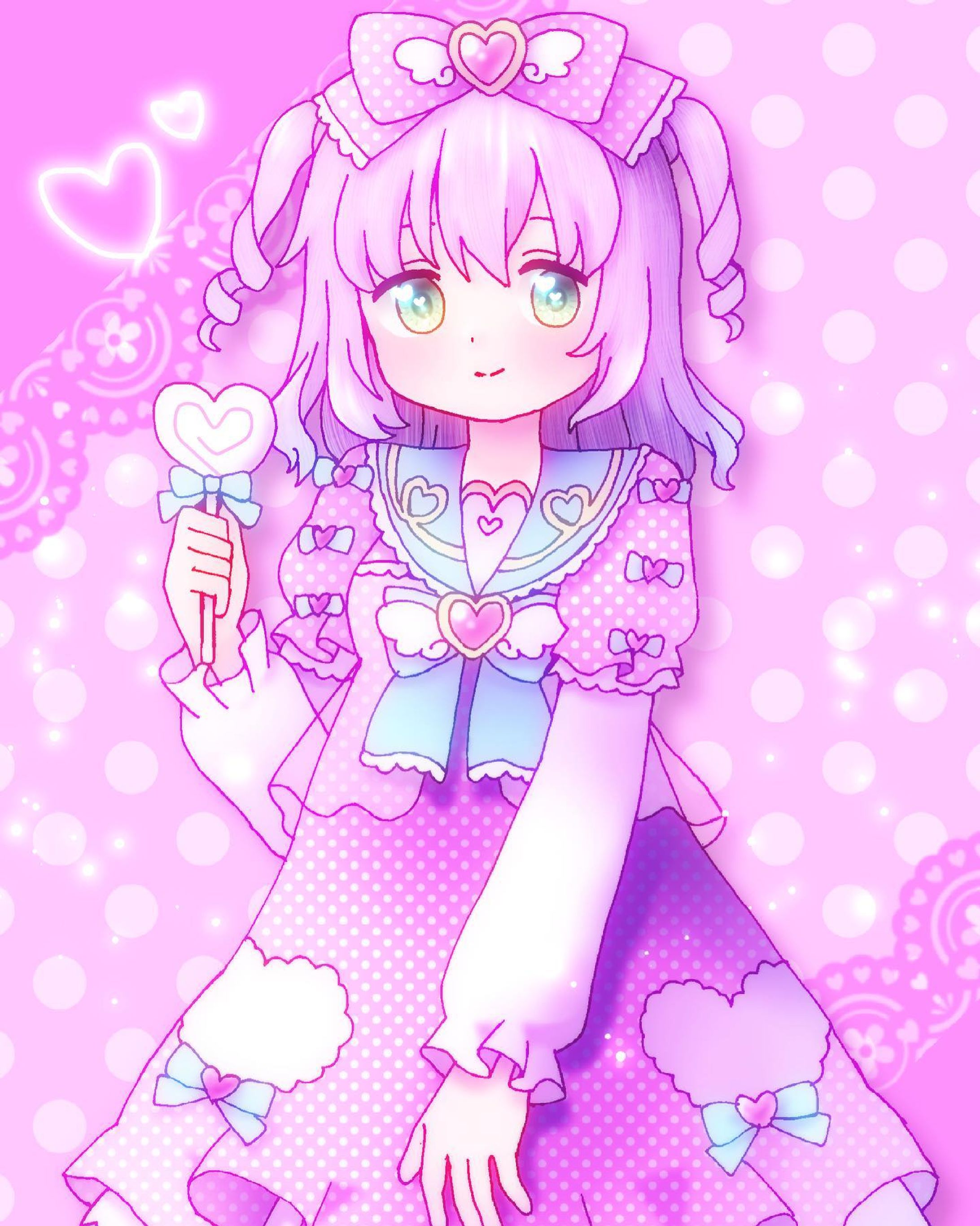 ゆめかわちゃん💕　#イラスト　#お絵描き　#illustration #illust #女の子　#女の子イラスト　#オリジナル　#オリジナル絵　#オリジナルイラスト　#デジタル　#デジタルイラスト　#デジタル絵　#ロリィタ　#ロリィタファッション　#ロリータ　#ロリータファッション　#セーラー服　#セーラーワンピース　#セーラーワンピ　#ハート　#ピンク　#ゆめかわいい　#ゆめかわ　#フリル　#リボン-1