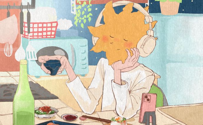 【まんさくの花ラベルデザインコンテスト　純米賞】金曜の夜、ひとり日本酒でchill