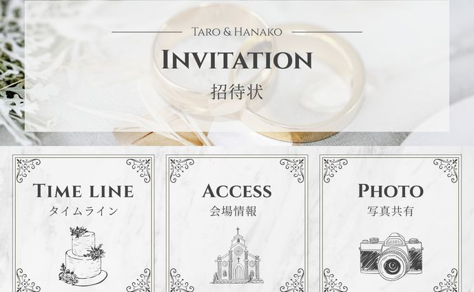 結婚式のLINEリッチメニュー4マス