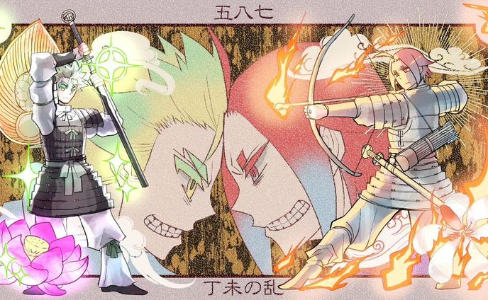 丁未の乱のあった月ですね。
蘇我対物部
#歴史創作