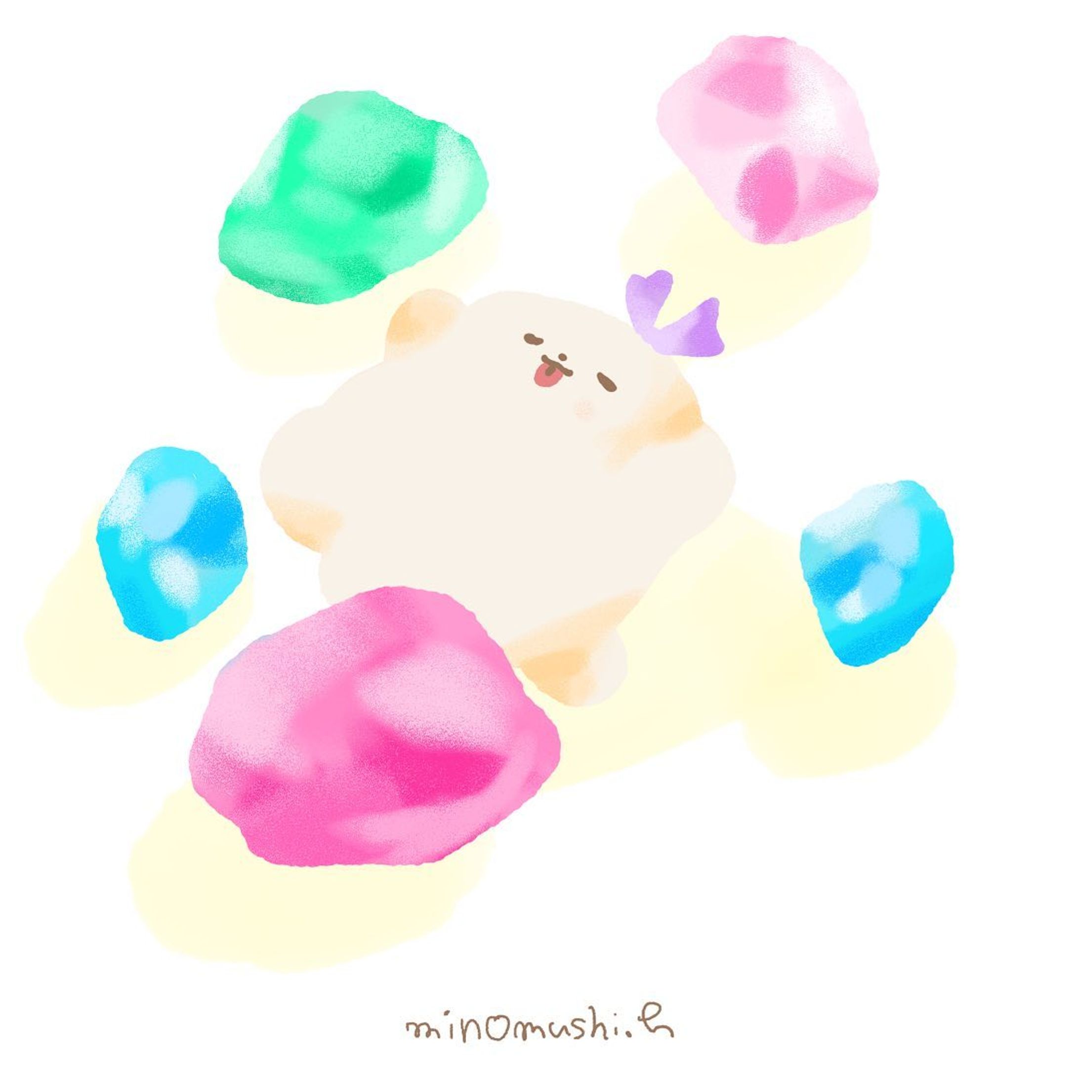 琥珀糖

#illustration  #イラスト #ほのぼの #イラストレーション　#イラスト　#いらすとぐらむ　#イラストグラム　#ゆるいイラスト #일러스트-1