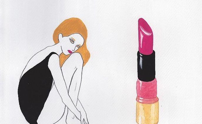 My first rouge #rouge #cosmetics #fashion #illustration #illustrator #first #girl #lady #lipstick #lip #gloss #swimwear #art #london #tokyo #ファッション #口紅 #リップ #赤 #ピンク #アート #イラスト #イラストレーター #ロンドン #鏡 #東京r #elliekubota #cosmeticellie