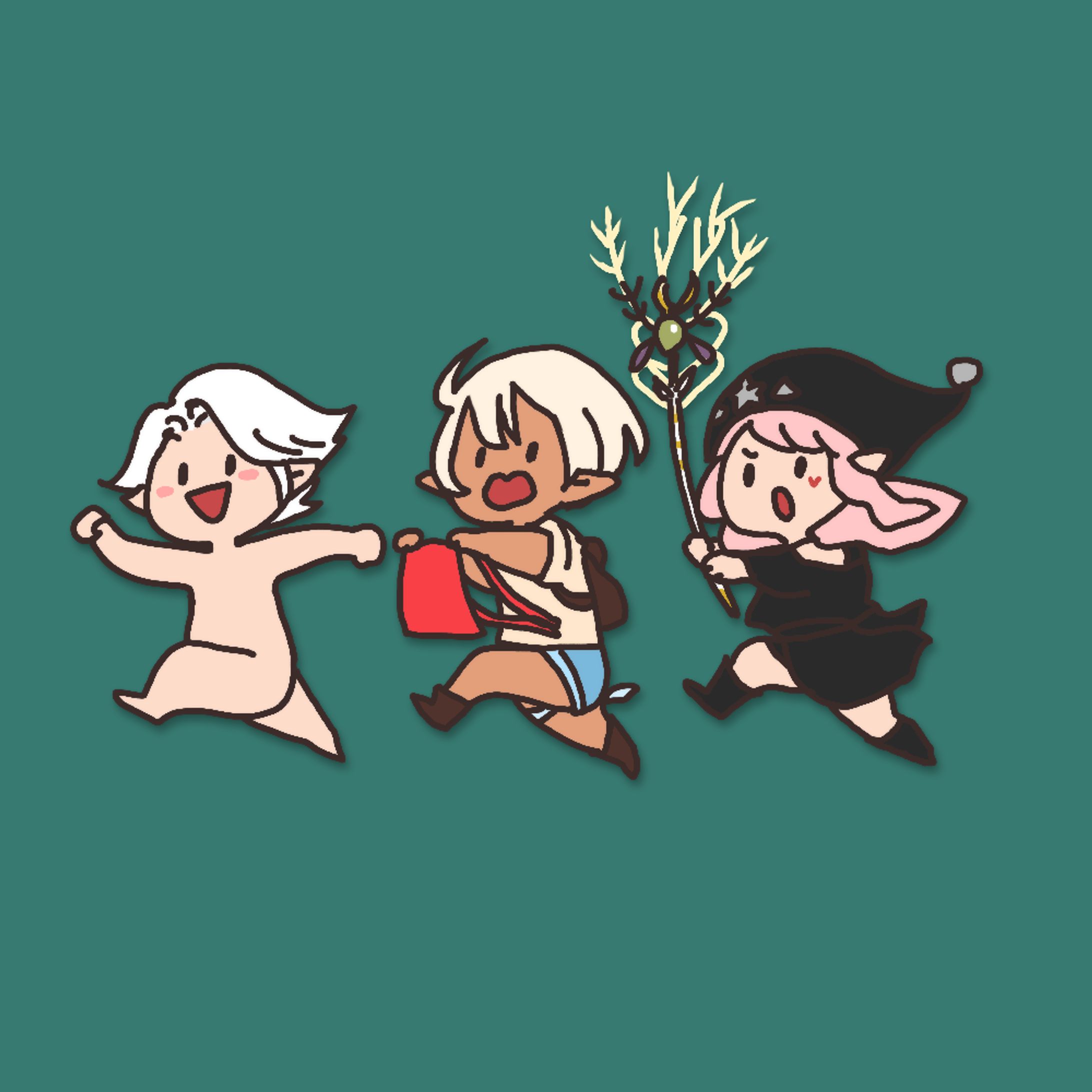 FF14ララフェル3人組-1