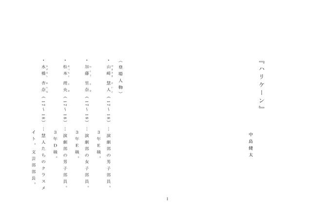 オリジナル脚本『ハリケーン』