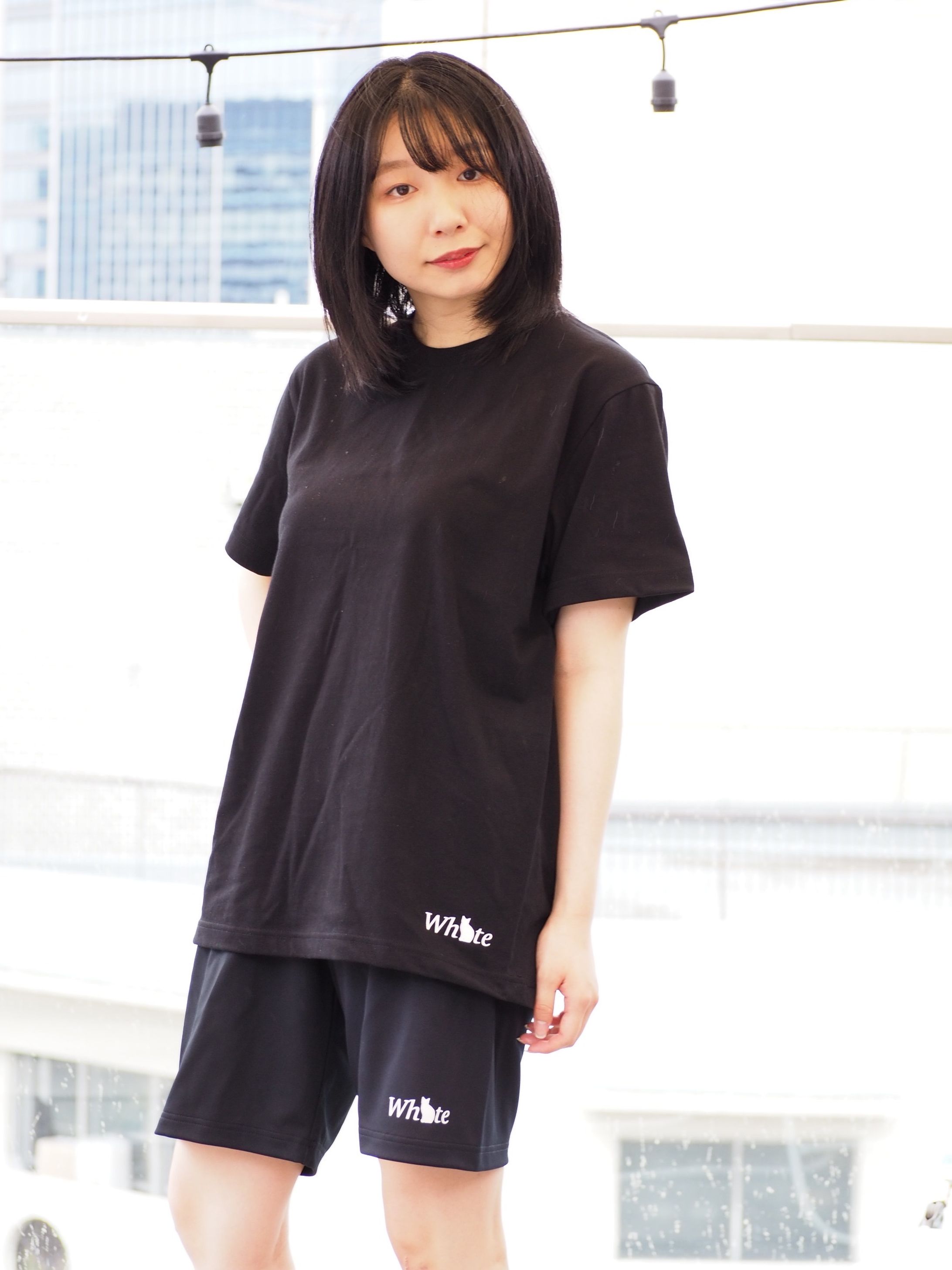 whitecat ロゴダウンTシャツ＆whitecatショートパンツ-1