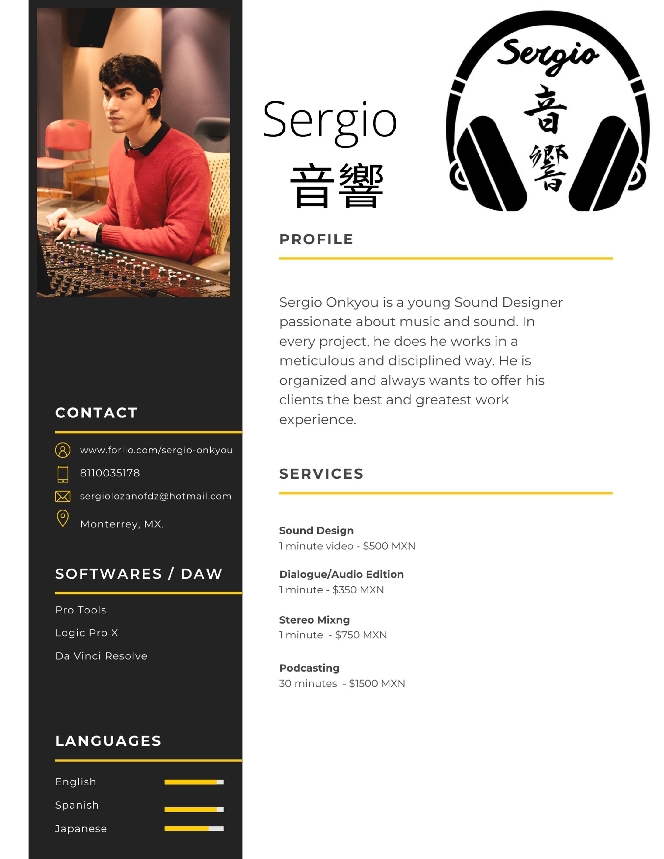 Sergio 音響 services-1