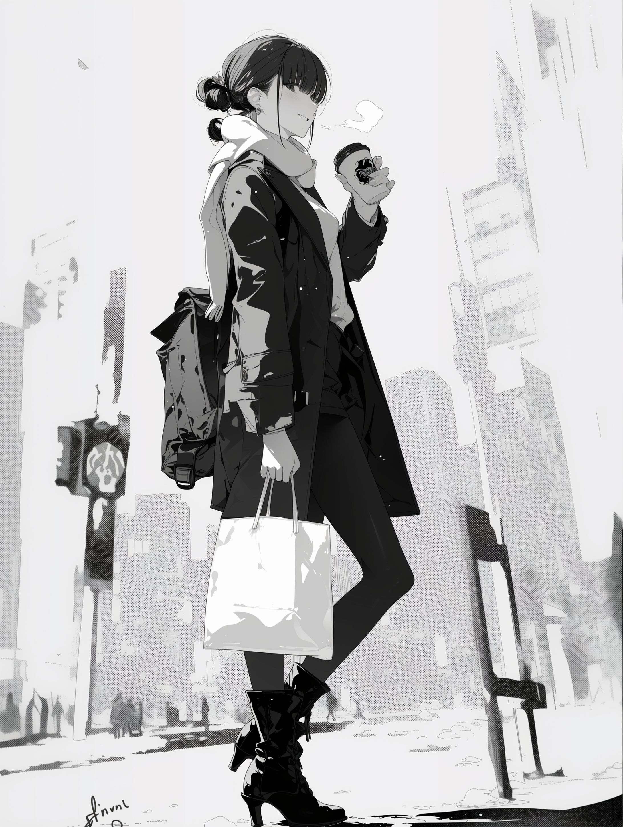 Nijiourney_モノクロの朝-1