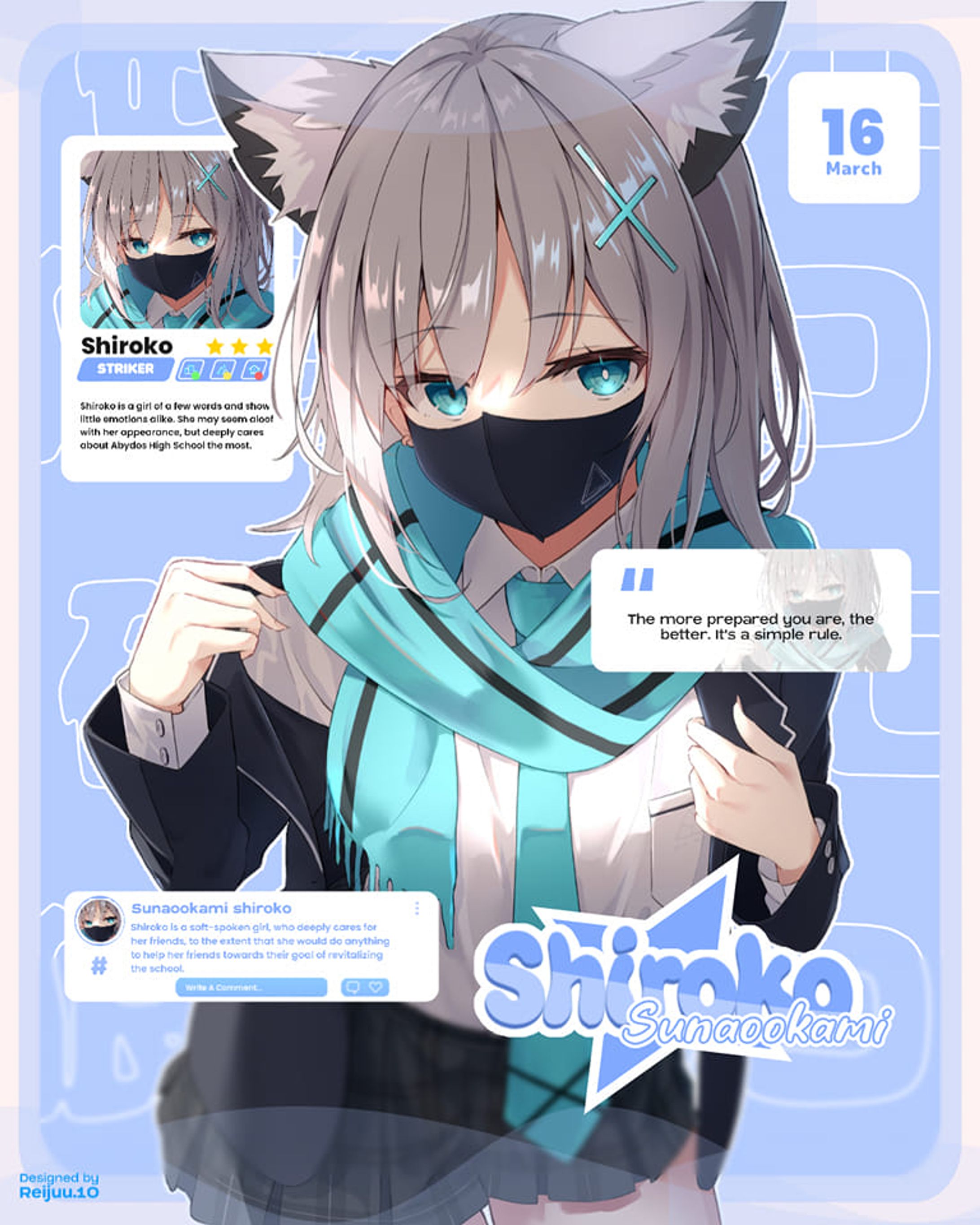 [Anime Poster Design] - Sunaookami Shiroko-1