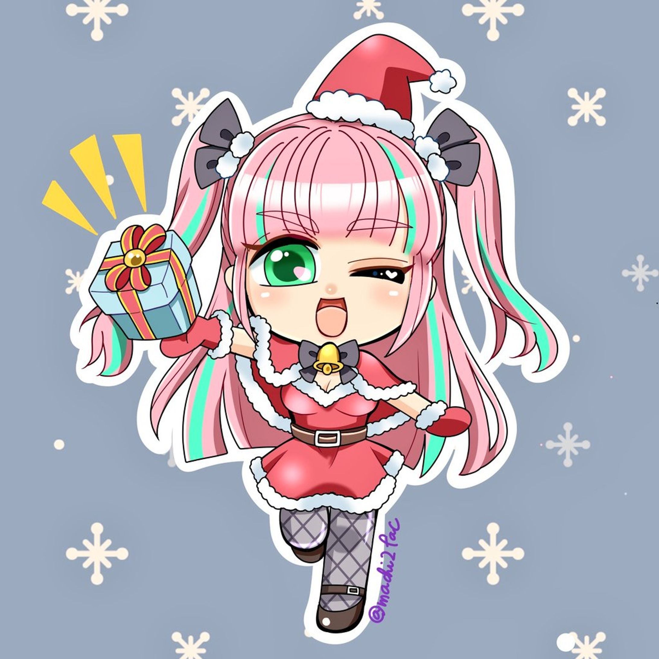 オリジナルイラスト「サンタちゃん」-1
