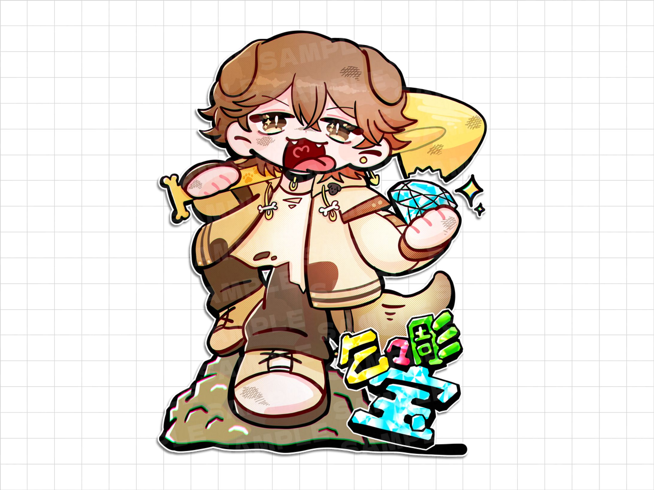【企画参加】Vtuber/乞々彫宝様【汎用ビジュアル/SDイラスト】-1