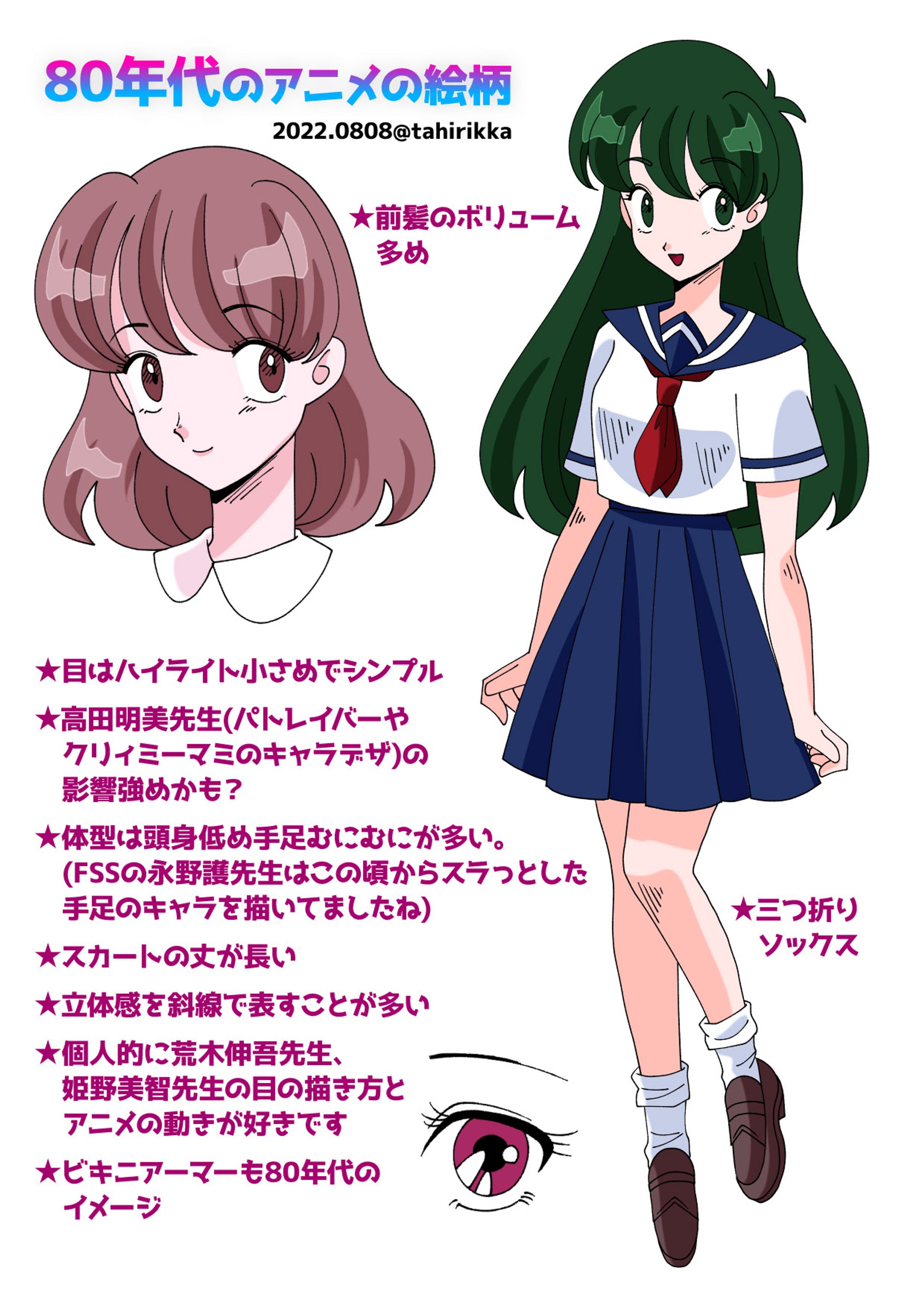 80-90年代アニメ絵柄比較-1