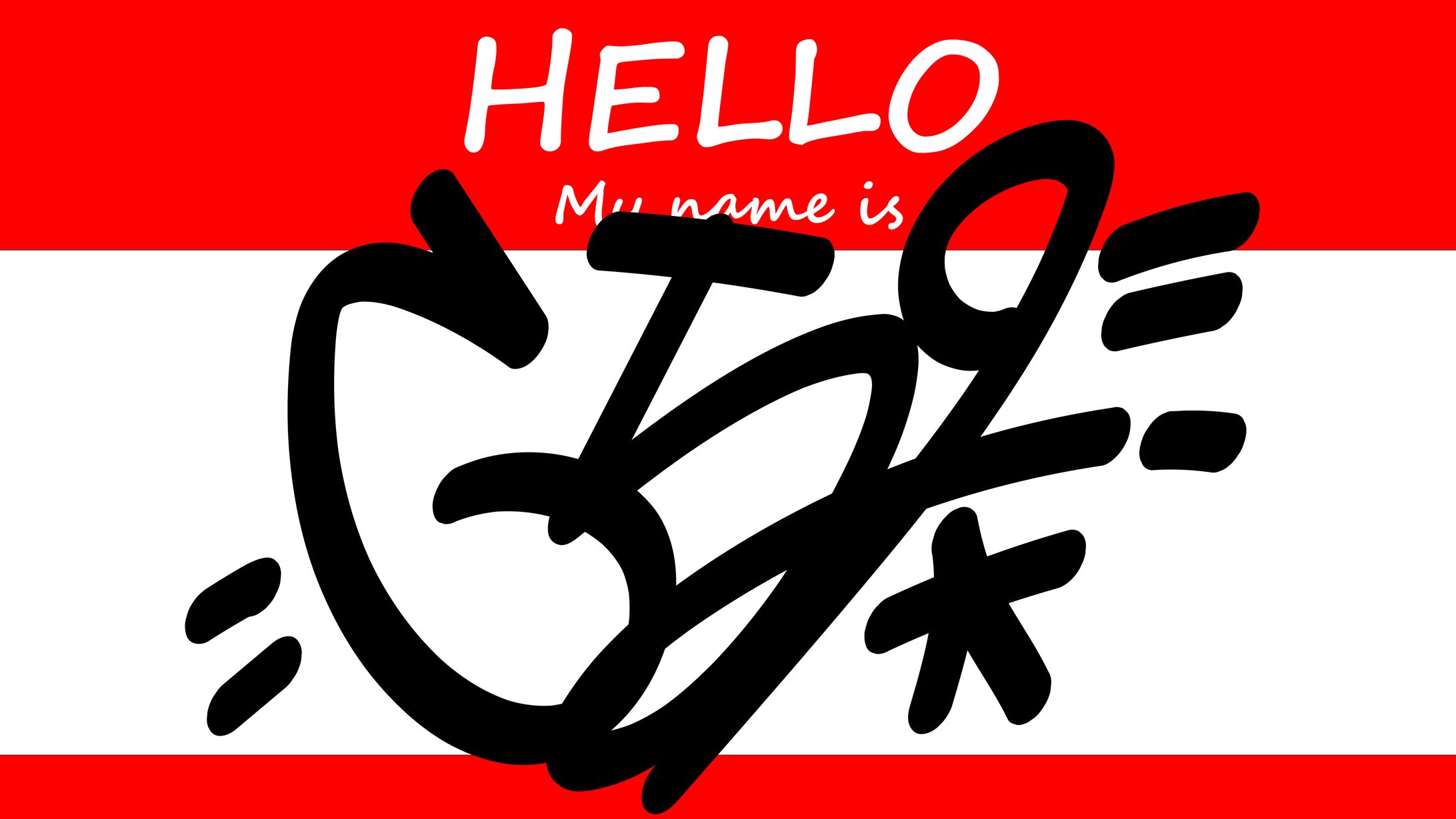 Hello my name is ステッカータギング-1