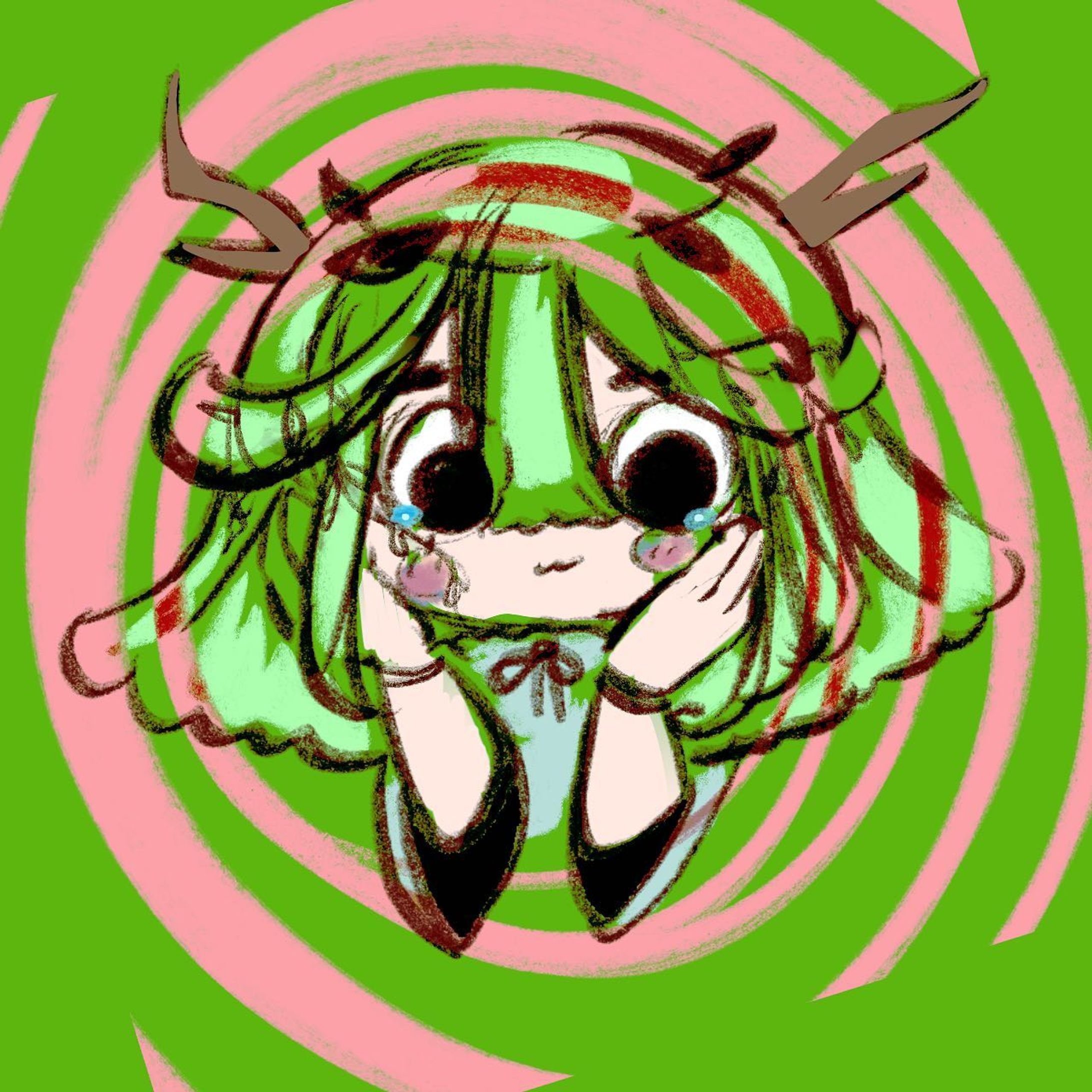 🦌ㄘゃん #おコメの子  #イラストグラム  #緑-1