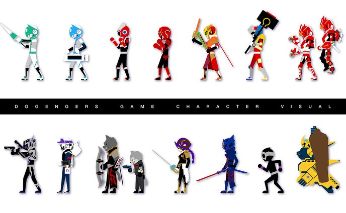 ドゲンジャーズFLASH風ゲーム　キャラクターイラスト