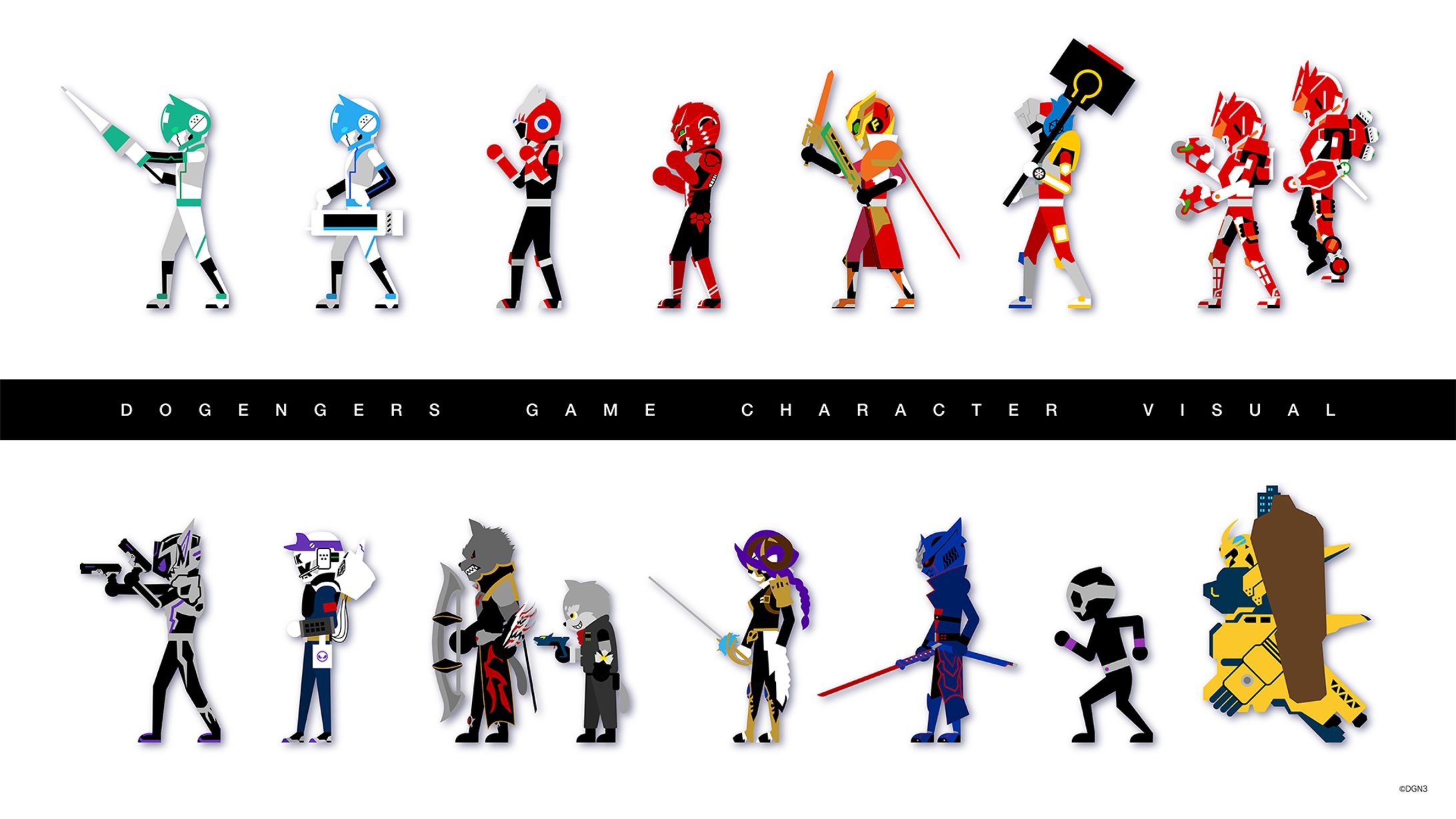 ドゲンジャーズFLASH風ゲーム　キャラクターイラスト-1