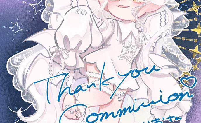 【skeb】緋月りりおさんオリジナルキャラクターデフォルメイラスト