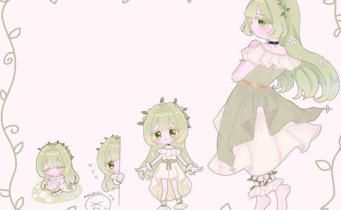 リーフグリーンの擬人化