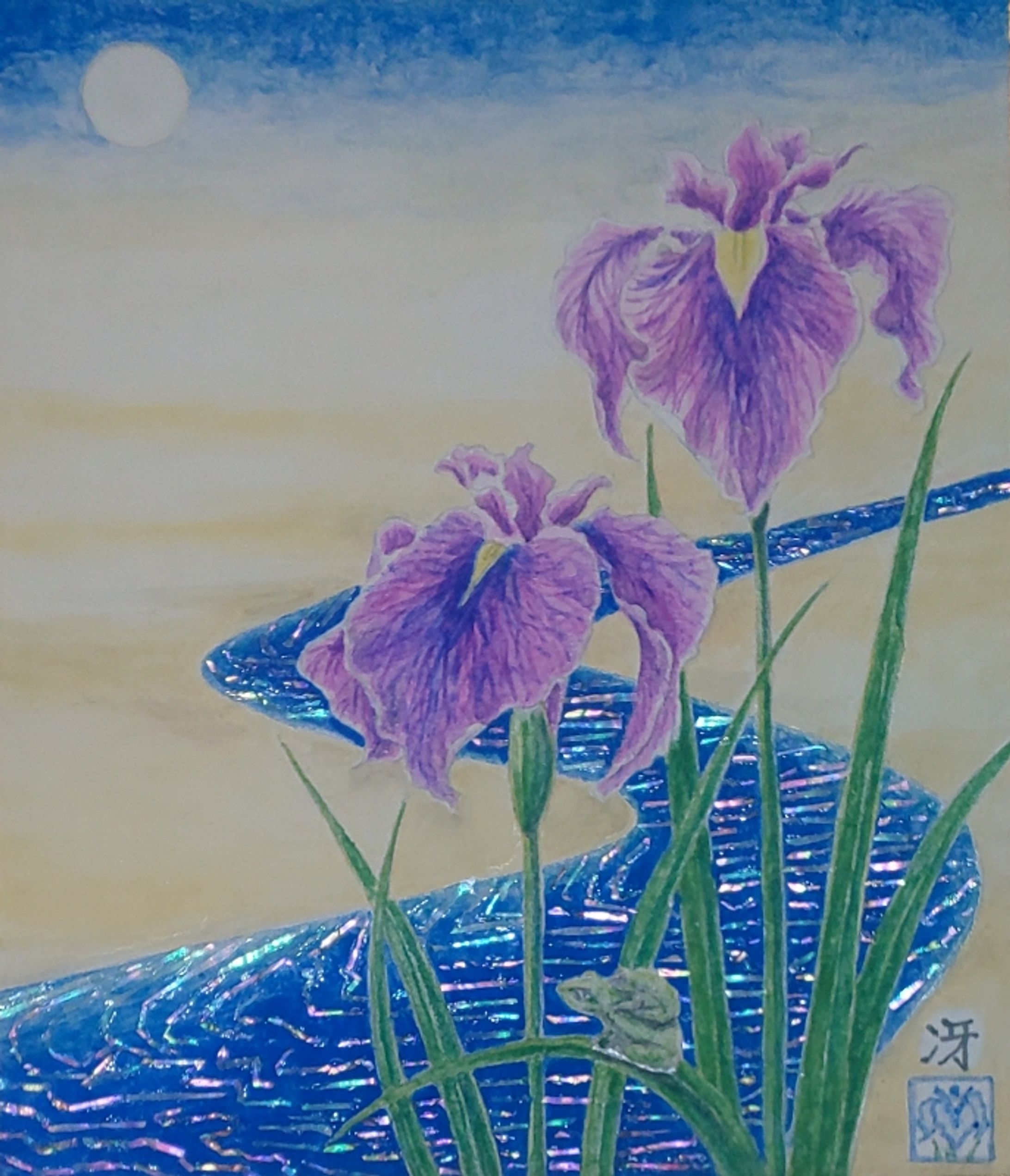 日本画　螺鈿　-1