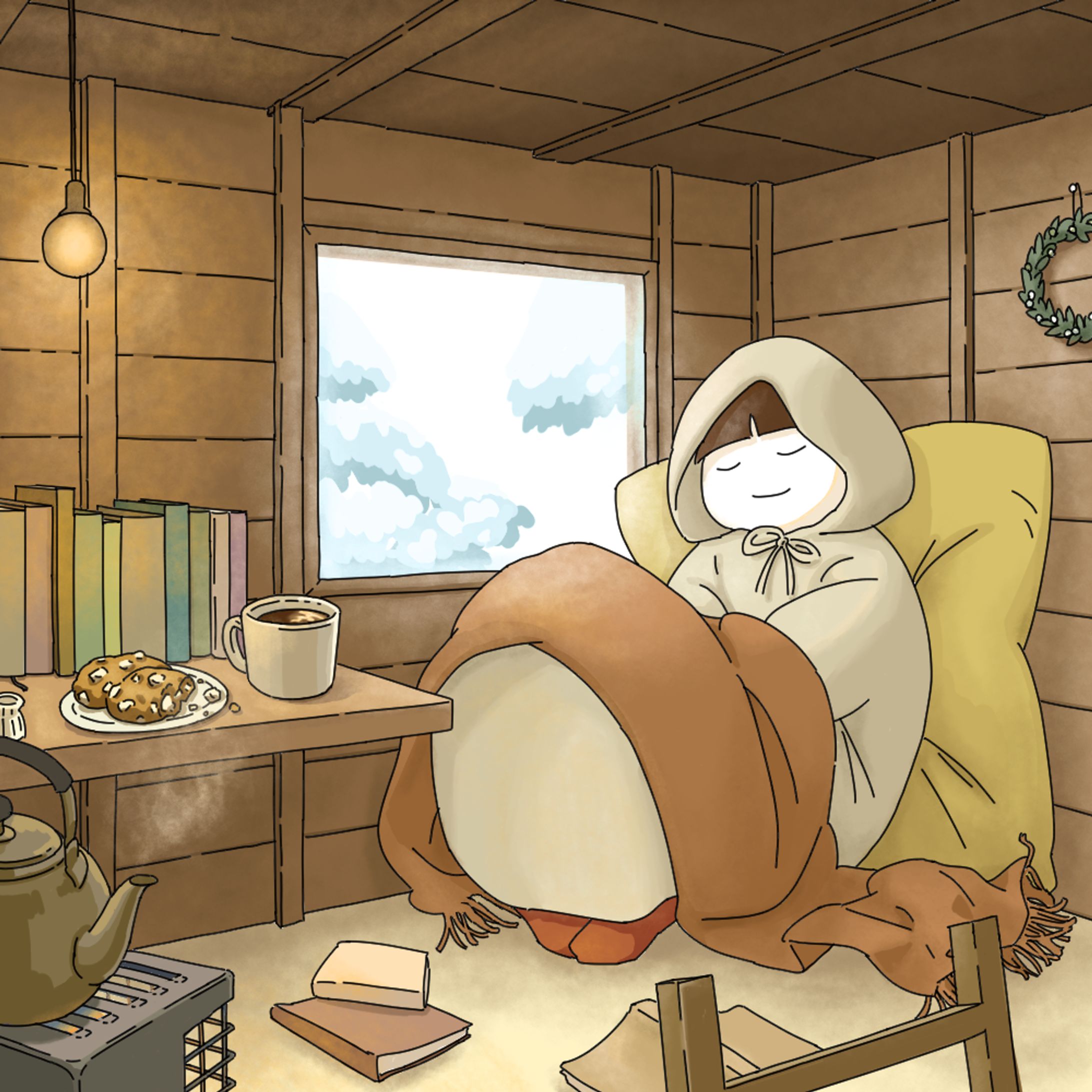 [自主制作イラスト]冬ごもり-1