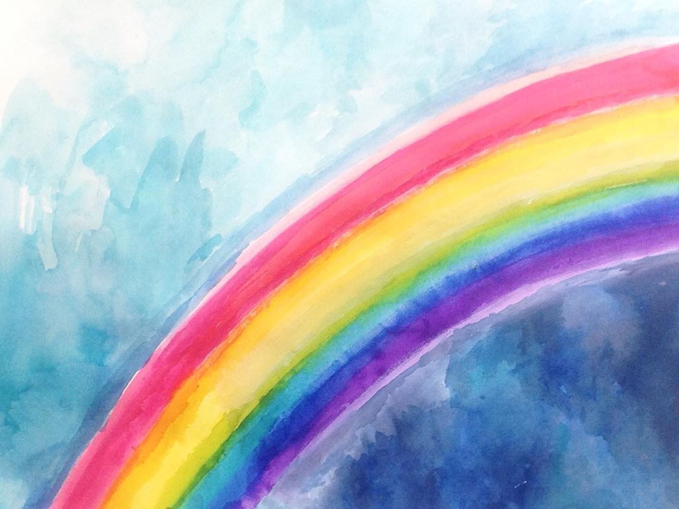 水性インクで虹🌈 これは失敗w #水彩画 #水彩 #イラスト-1