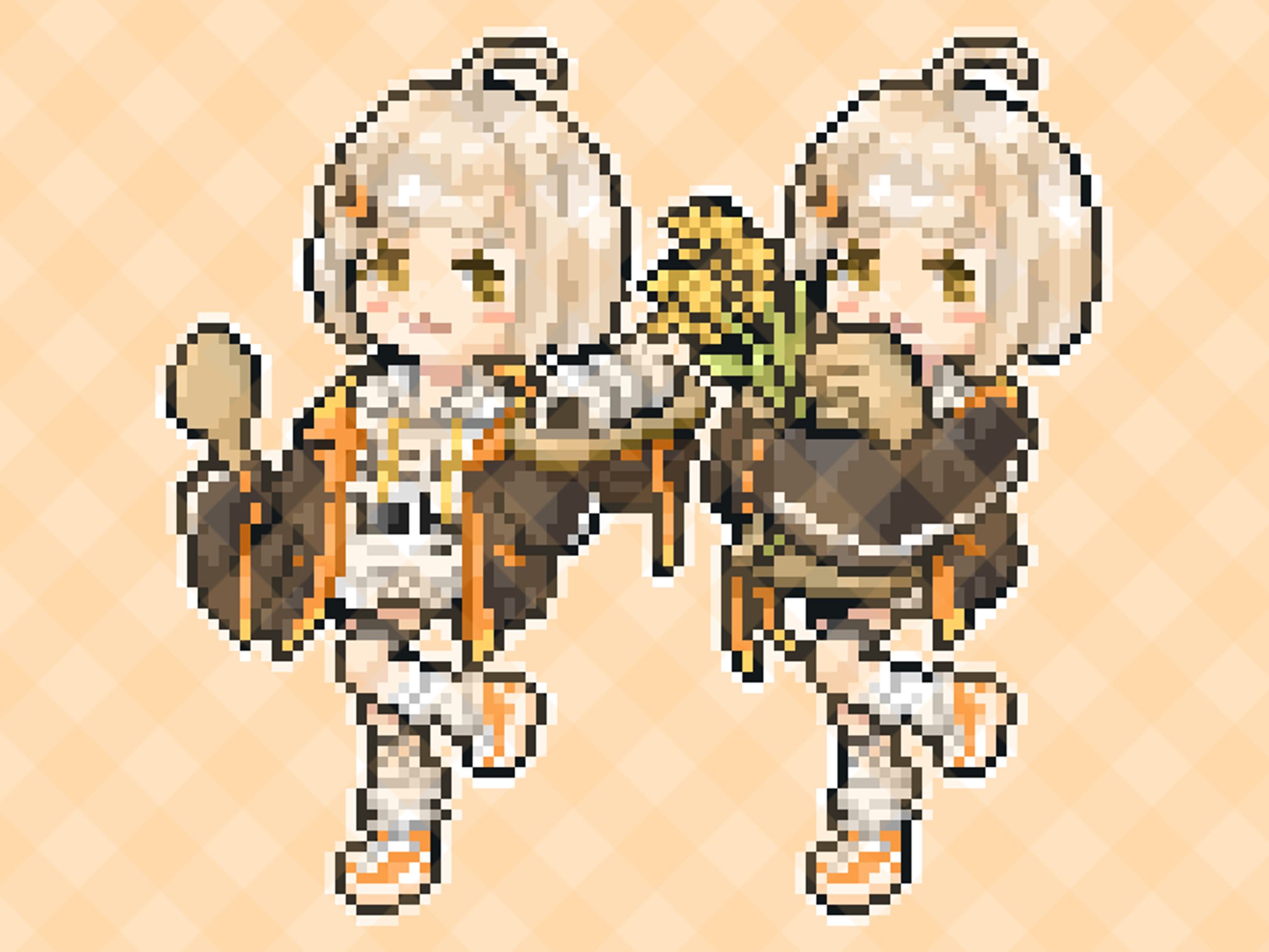 ドット絵 立ち絵 白米りつこさま-1