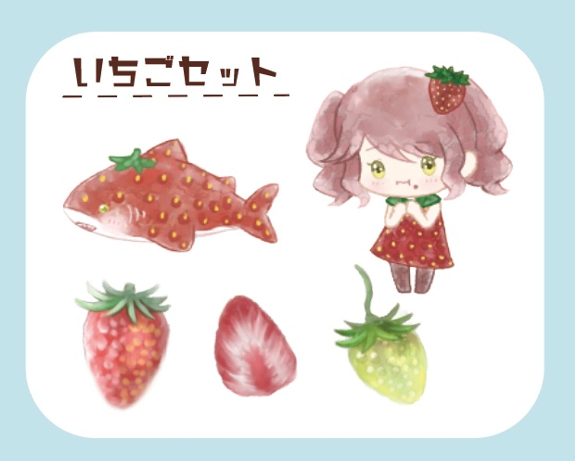 ガチャガチャ『サメもぐ。』フレークシールセット-1
