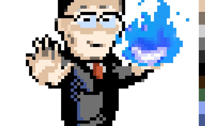 【ドット絵】サラリーマンのパイロキネシスト（秋吉）