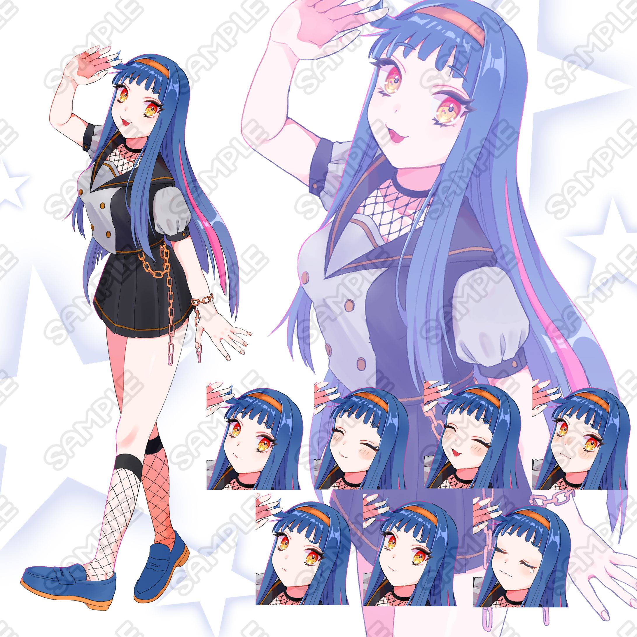 女の子　立ち絵　表情差分付き-1